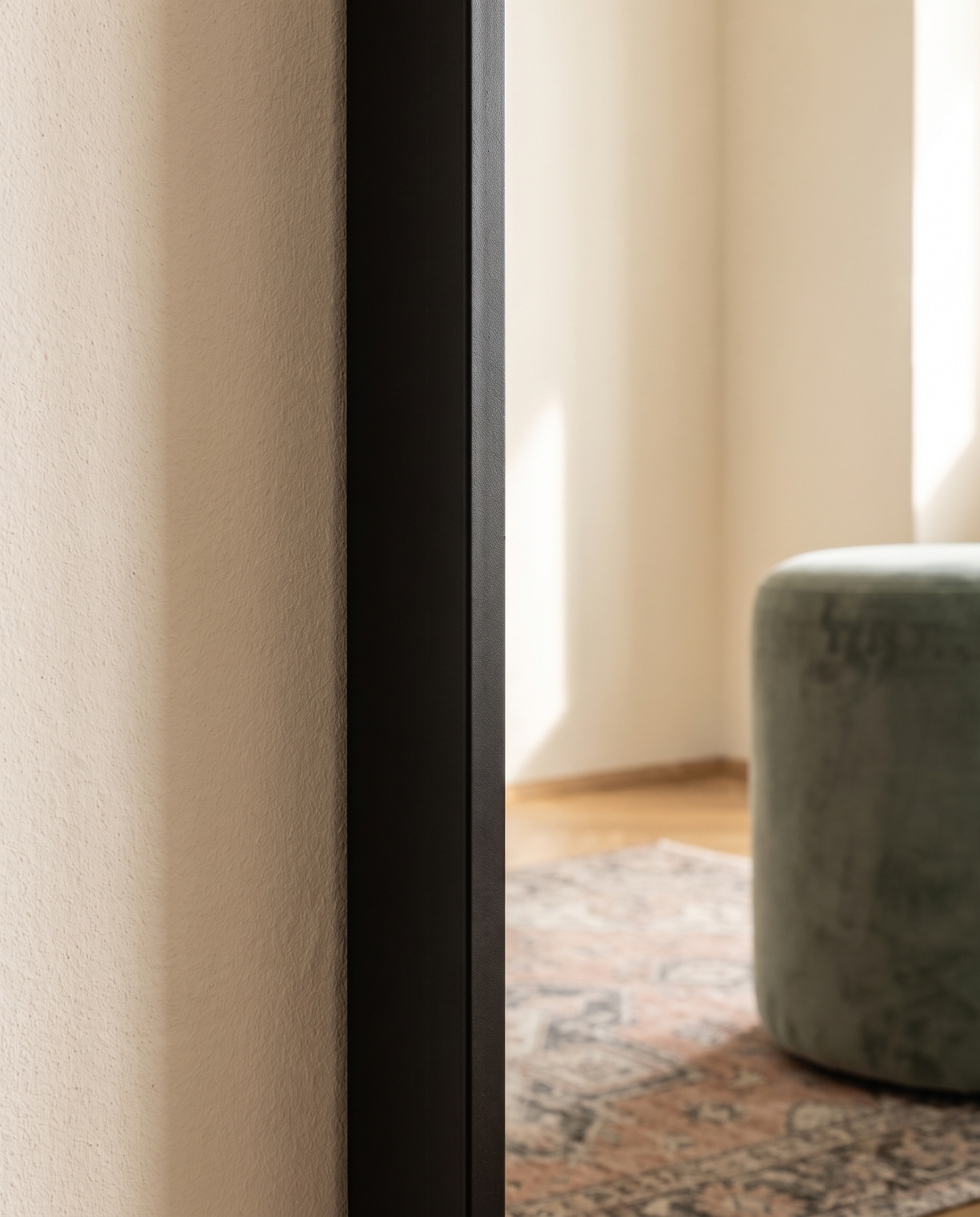 Rowan black full-length mirror, full view
