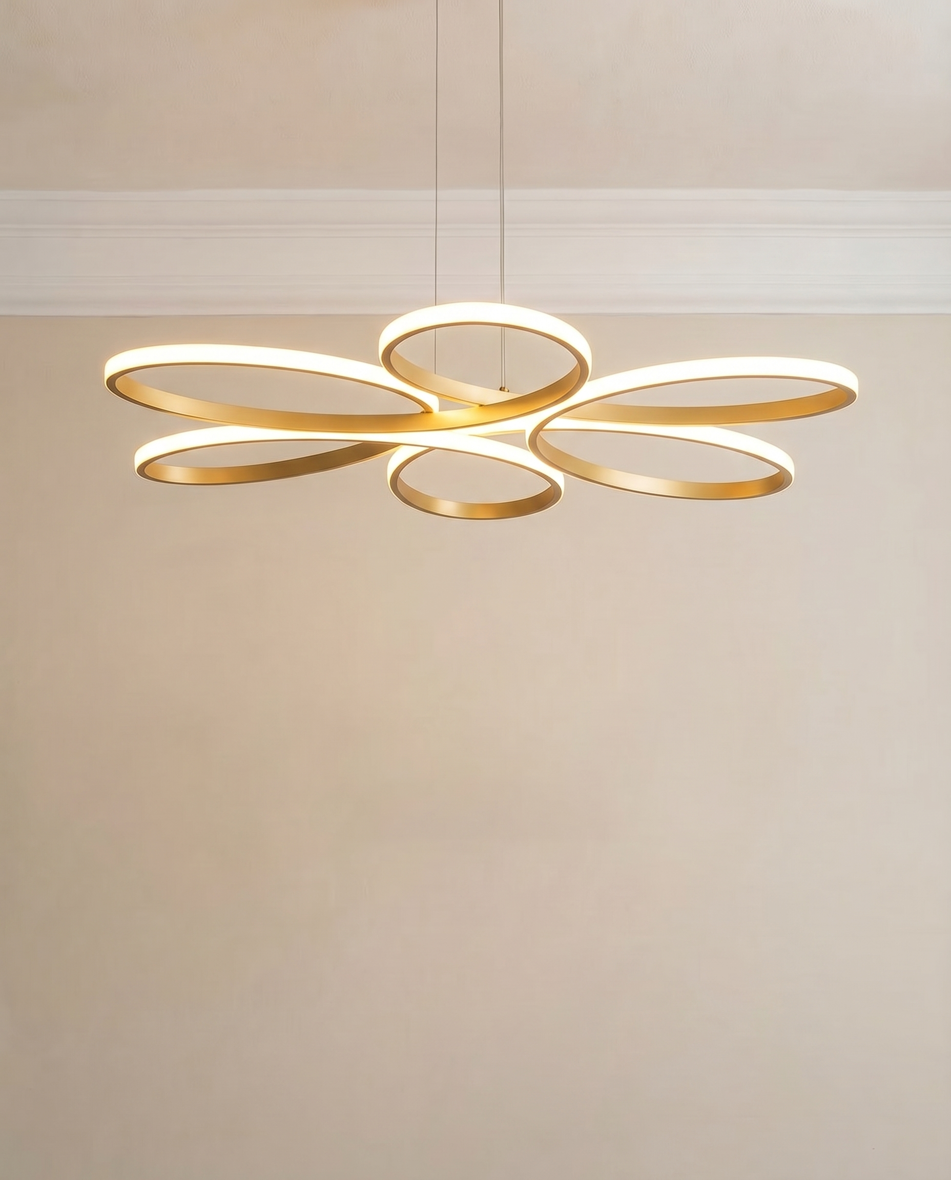 Minimal Modern Luxe Chandelier, detail view — The Home Peck