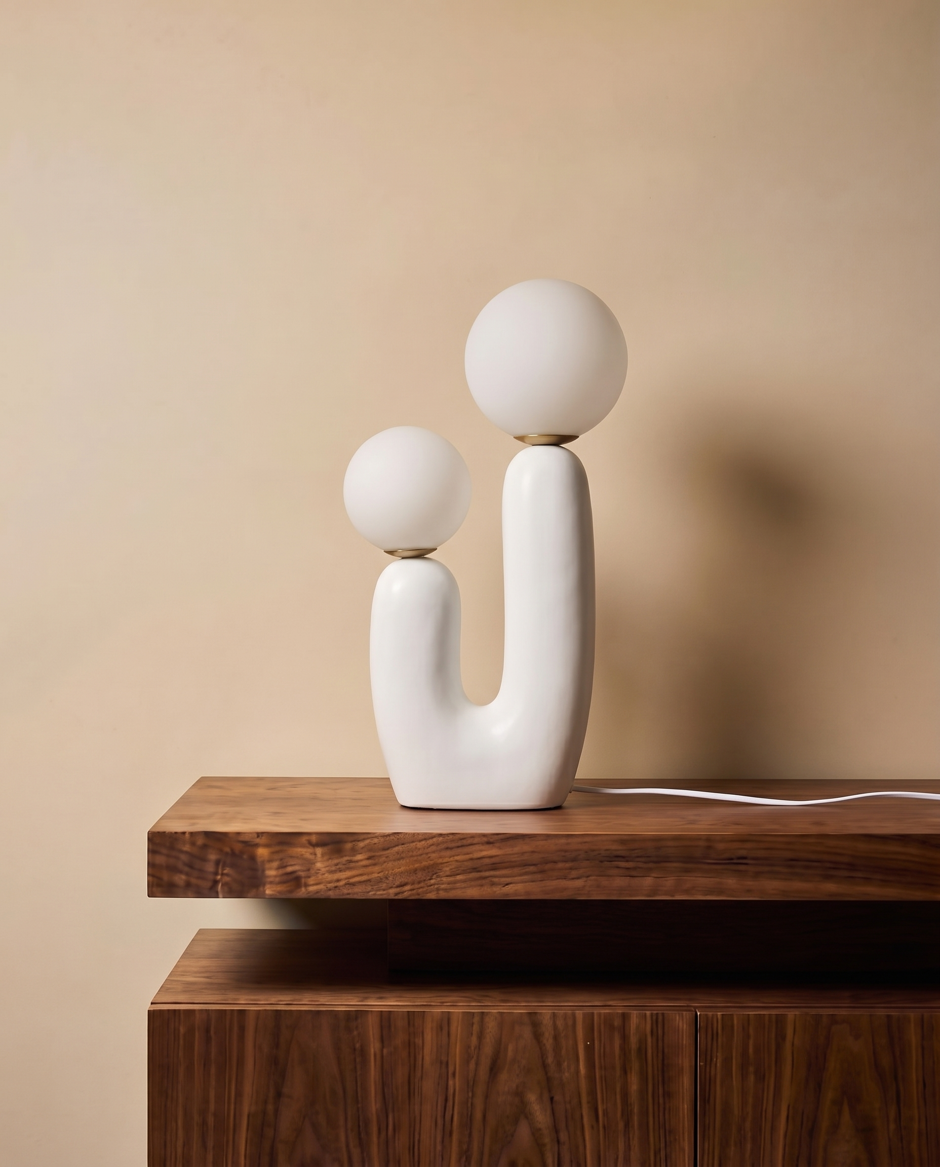 LED table lamp with two adjustable heads