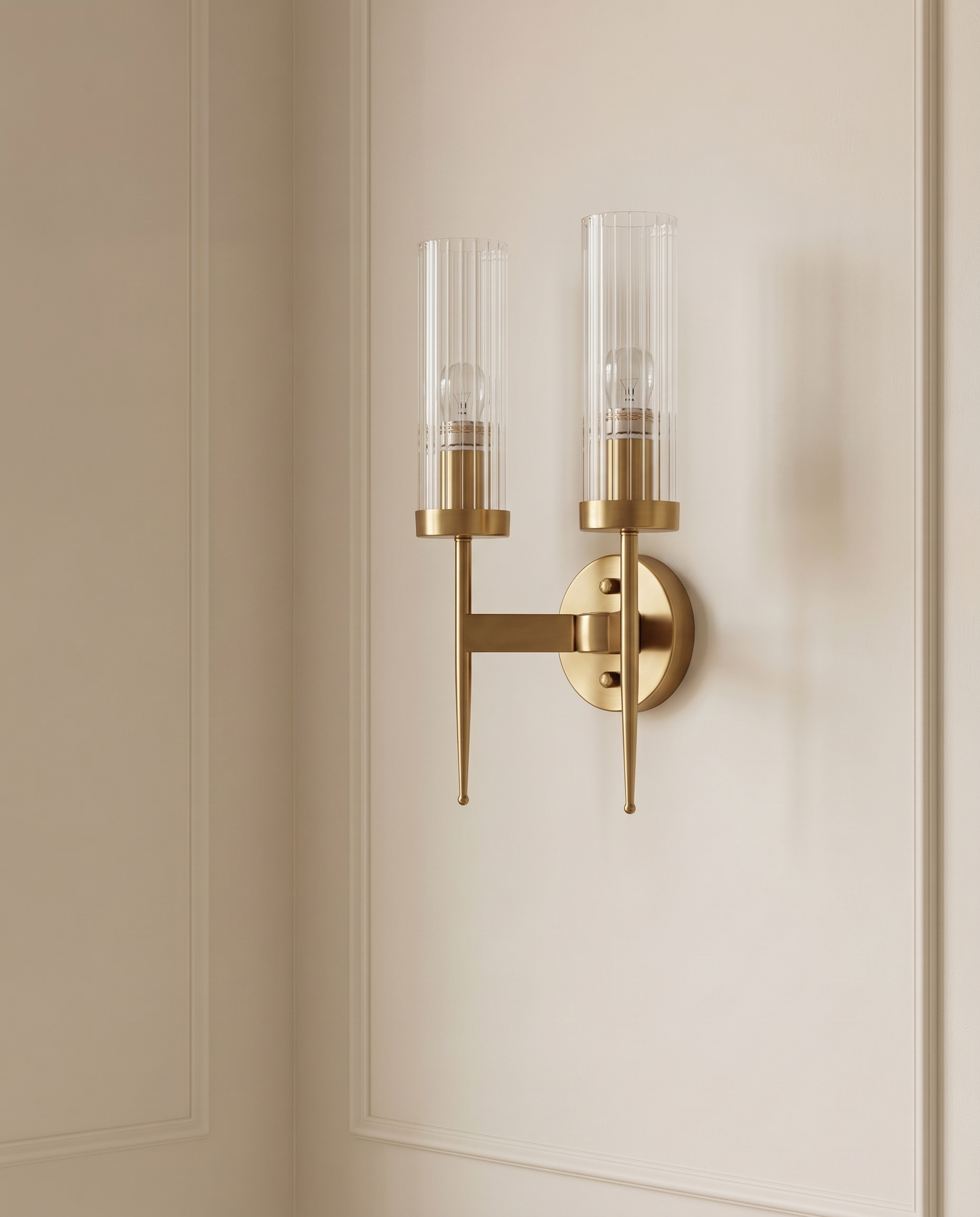 Brass Glow Double Wall Light — The Home Peck