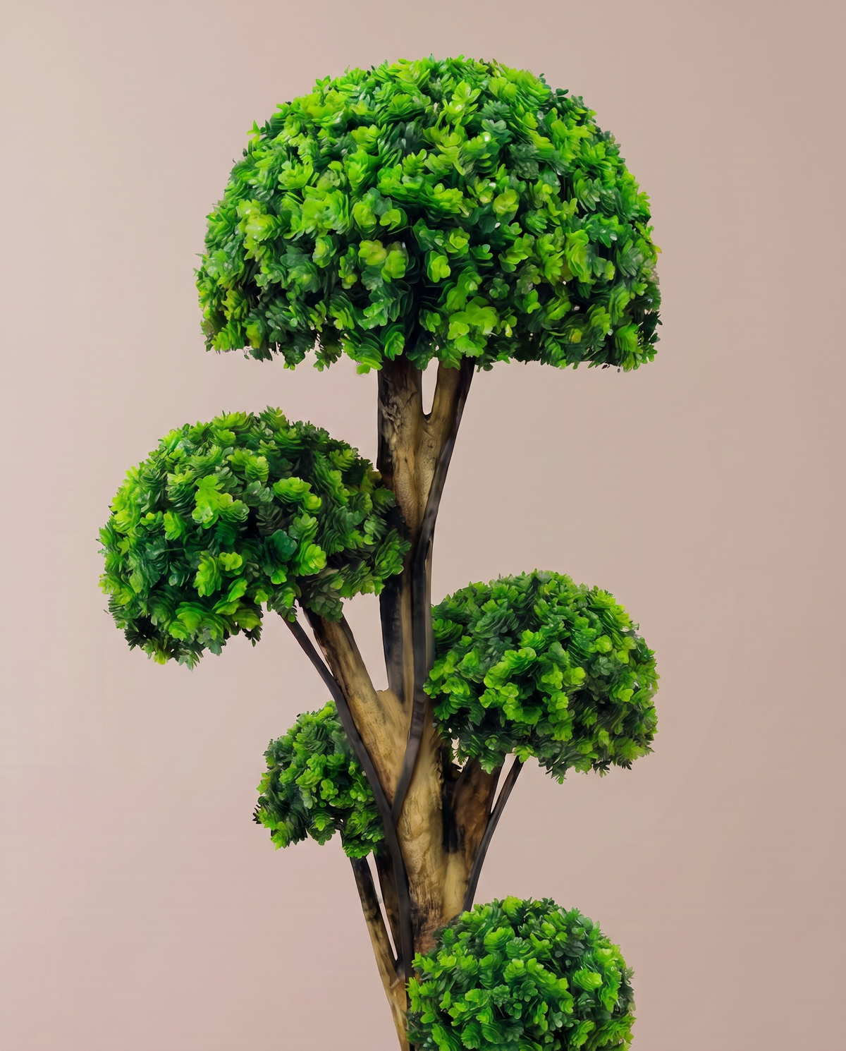 Artificial Boxwood Topiary Bonsai Tree with Wide Leaves