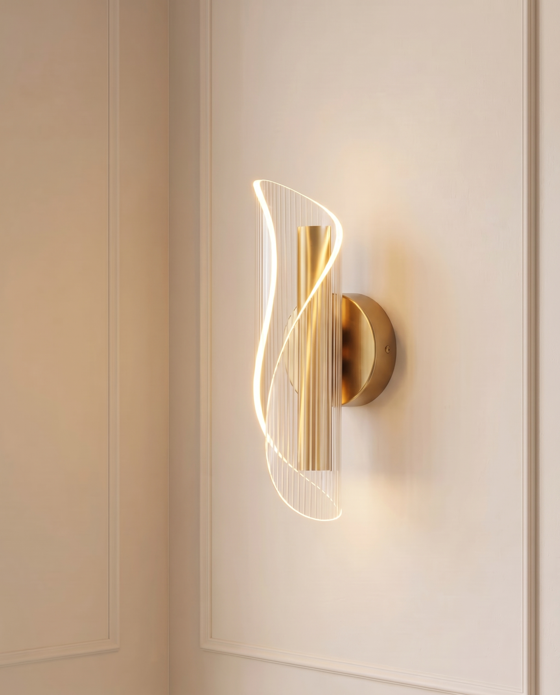 Nord Glow Acrylic Wall Light, detail view — The Home Peck