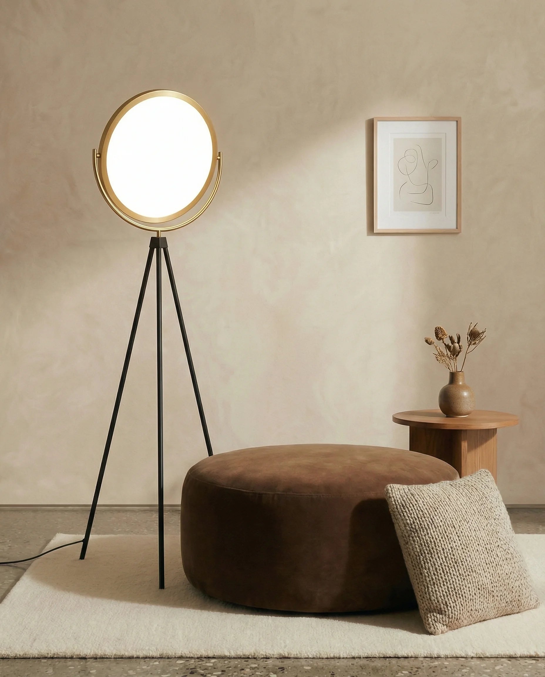 Superloon Black Adjustable Tripod Floor Lamp