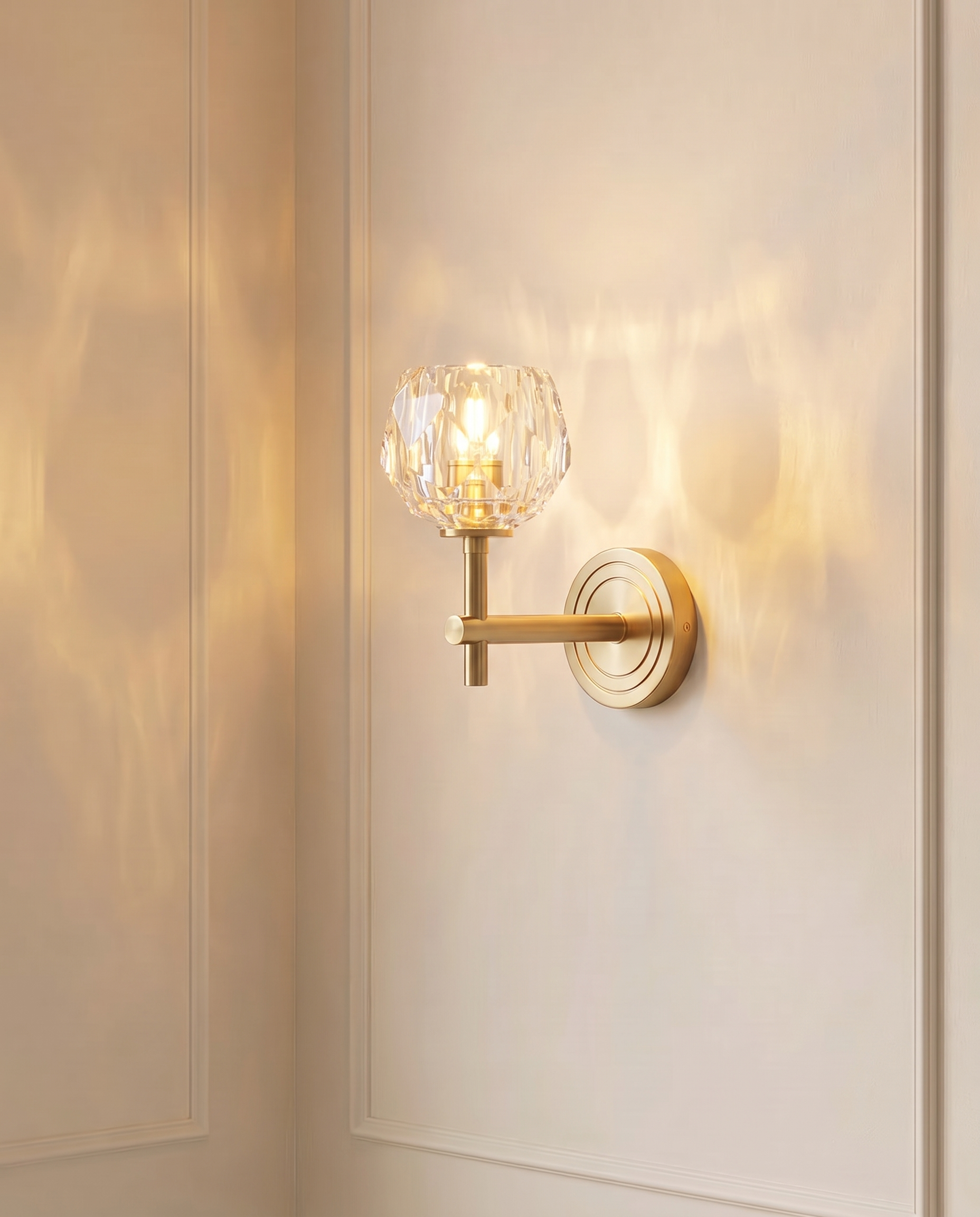 Crystal Copper Wall Light, detail view — The Home Peck