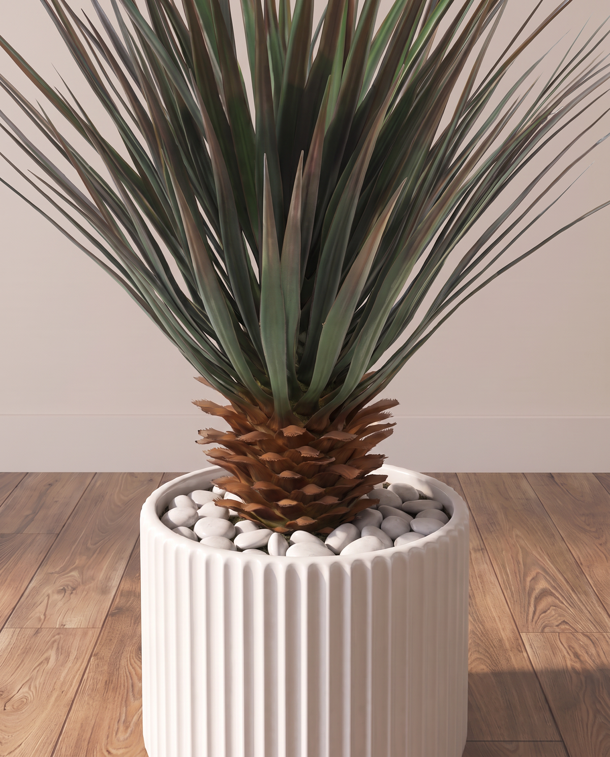 Artificial Yucca Gloriosa Plant – closer view of the rosette and trunk