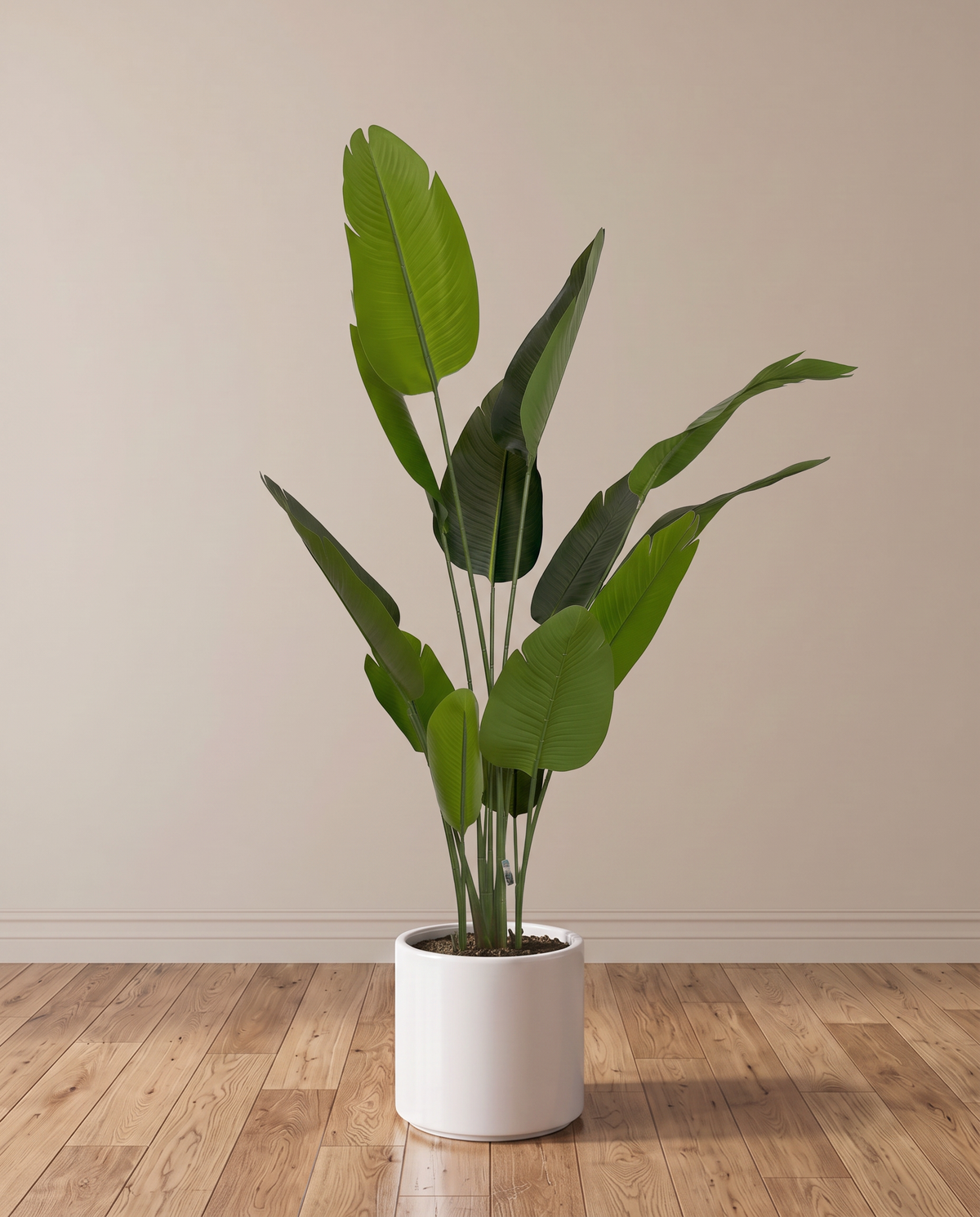 Artificial Bird of Paradise Tree – full view in a neutral interior