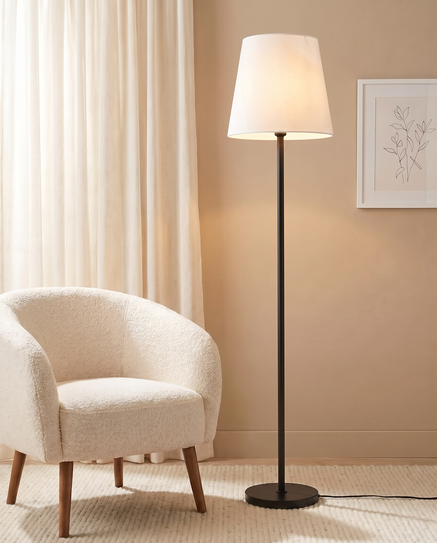 Black floor lamp, detail