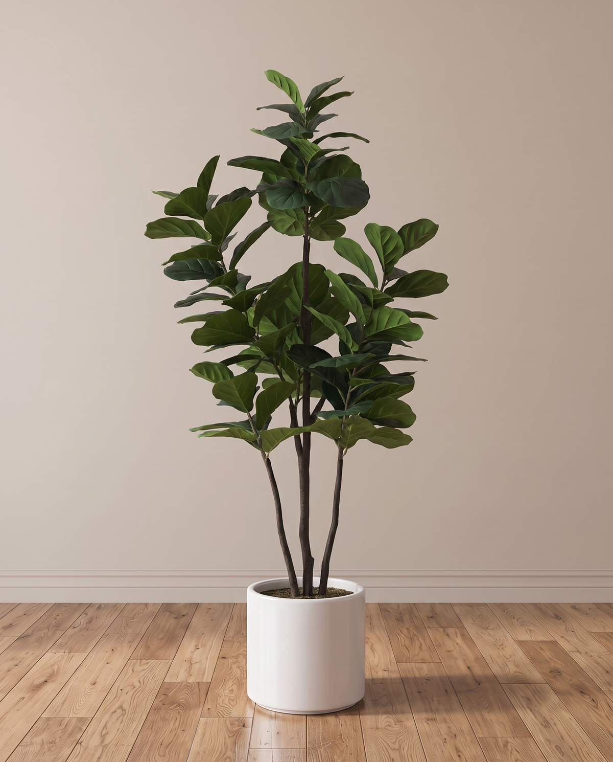 Artificial Fiddle Leaf Tree – full view in a neutral interior
