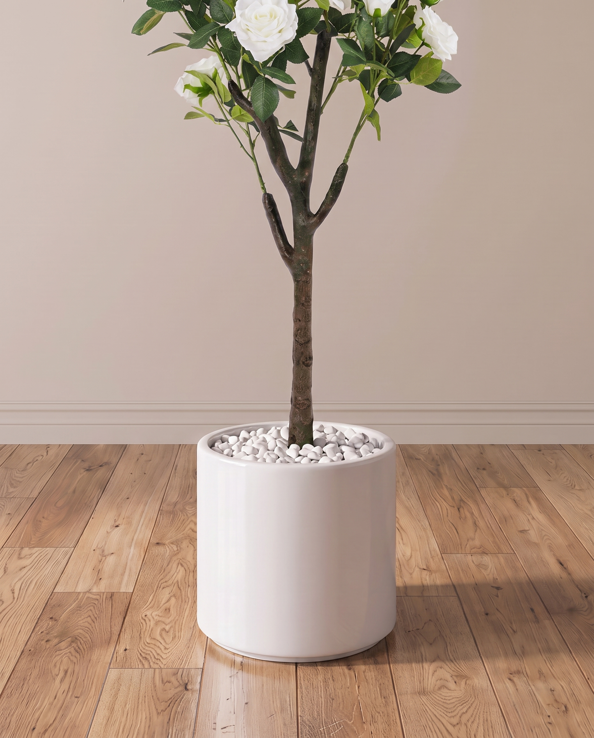 White Rose Flower Faux Plant