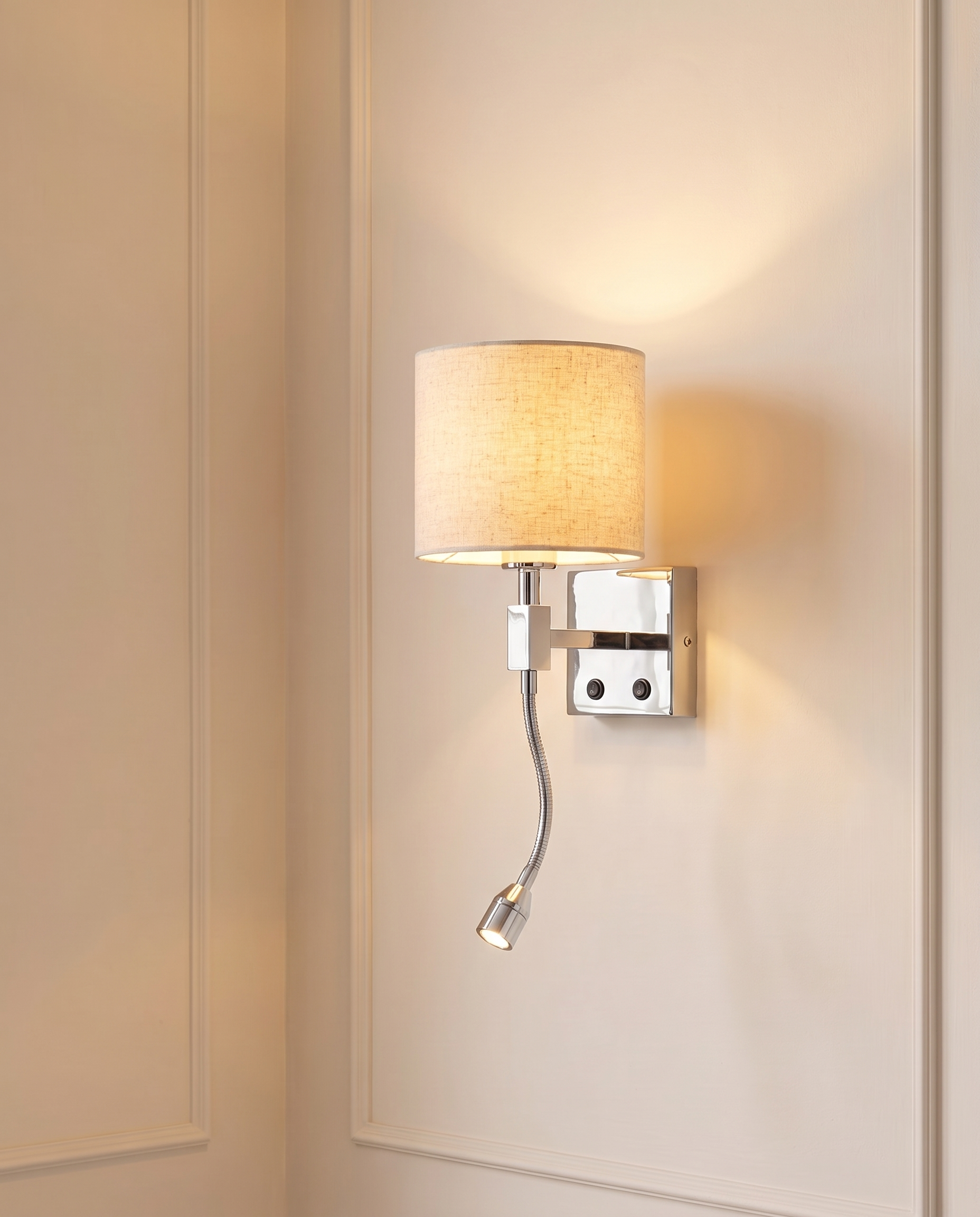 Sterling Round Silver Wall Light, detail view — The Home Peck