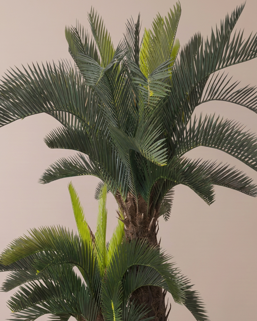 Artificial Double Headed Cycas Palm Tree