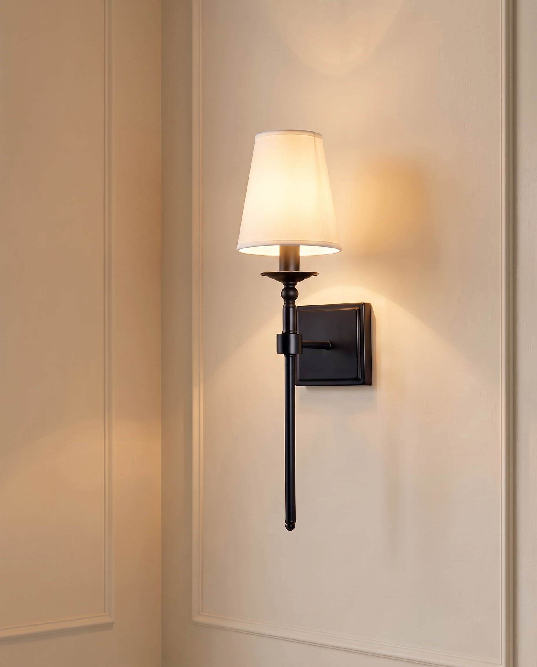 Signature Black Wall Light, detail view — The Home Peck