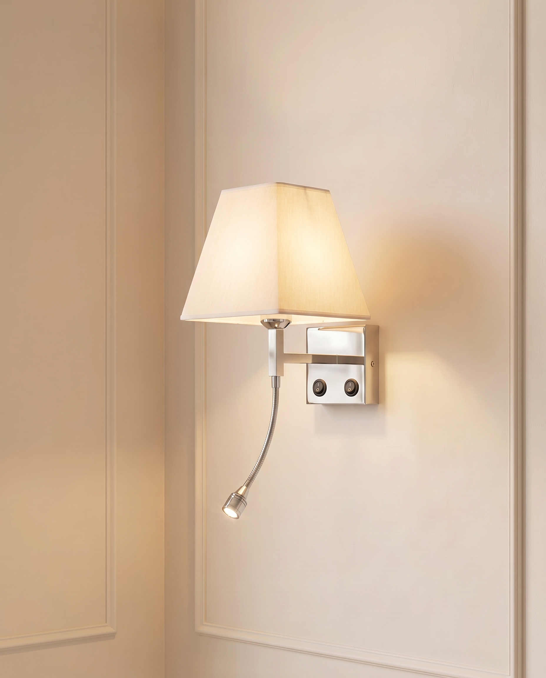 Sterling Silver Light Brown Wall Light, detail view — The Home Peck