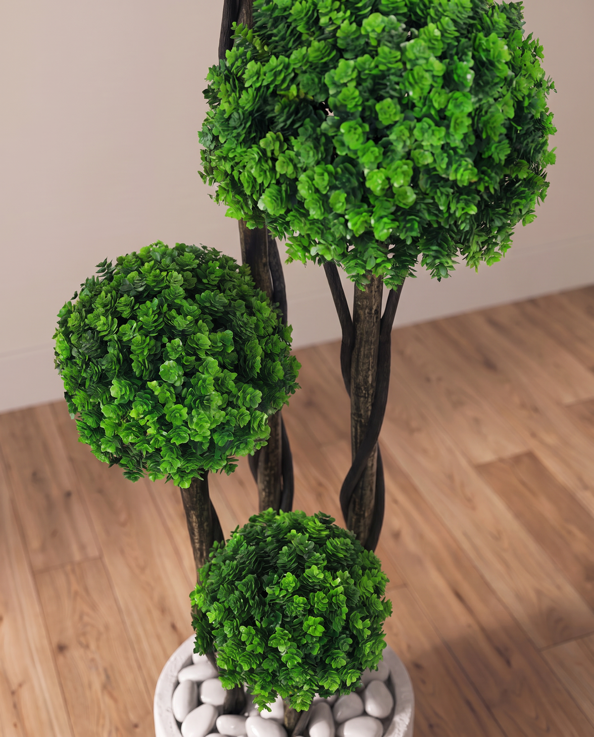 Boxwood Moss Ball Topiary Bonsai Tree 4 Tier