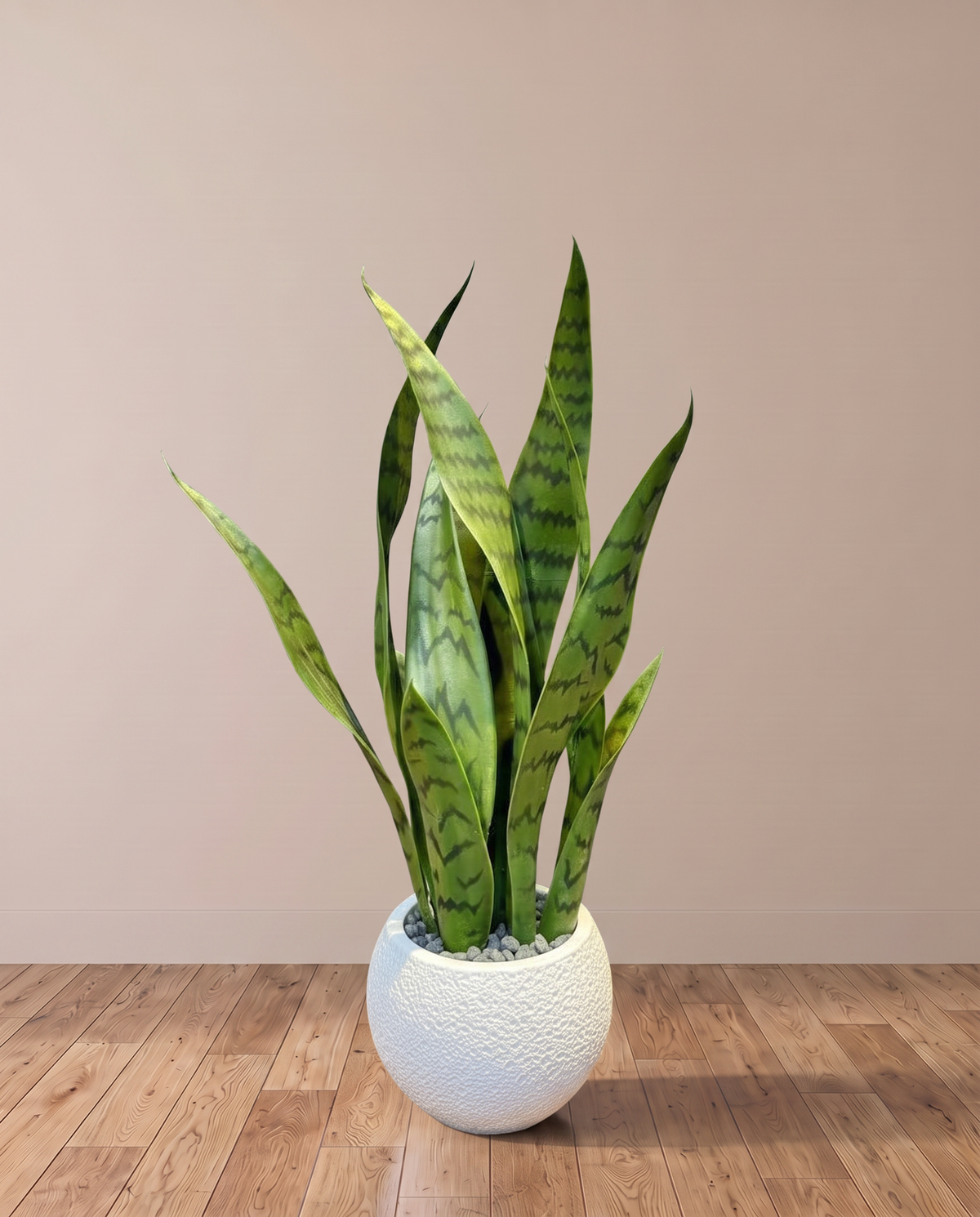 Artificial Sansevieria Zeylanica Snake Plant Small – full view in a neutral interior
