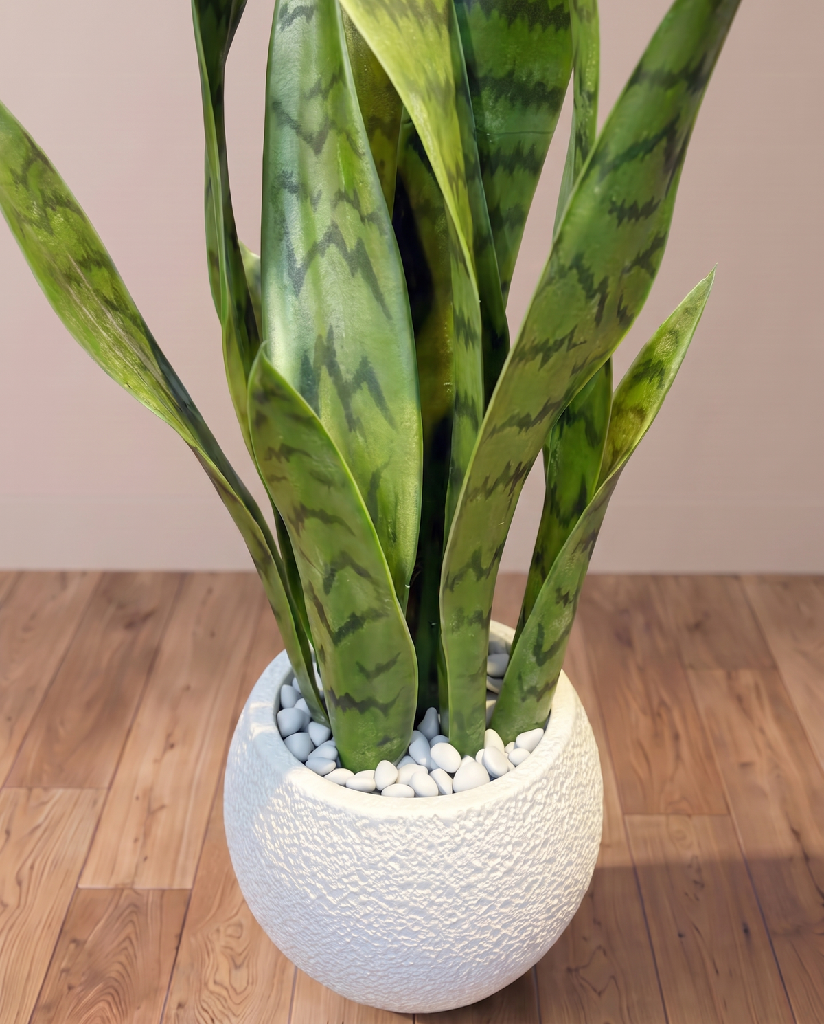 Artificial Sansevieria Zeylanica Snake Plant Small – closer view of the leaves and base