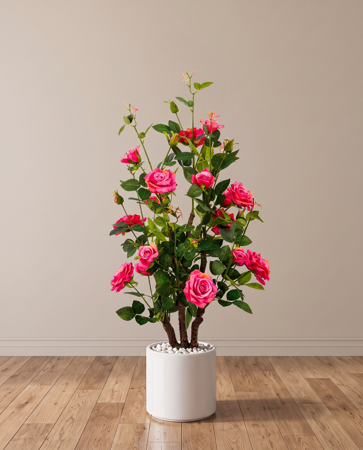 Pink Rose Flower Faux Plant