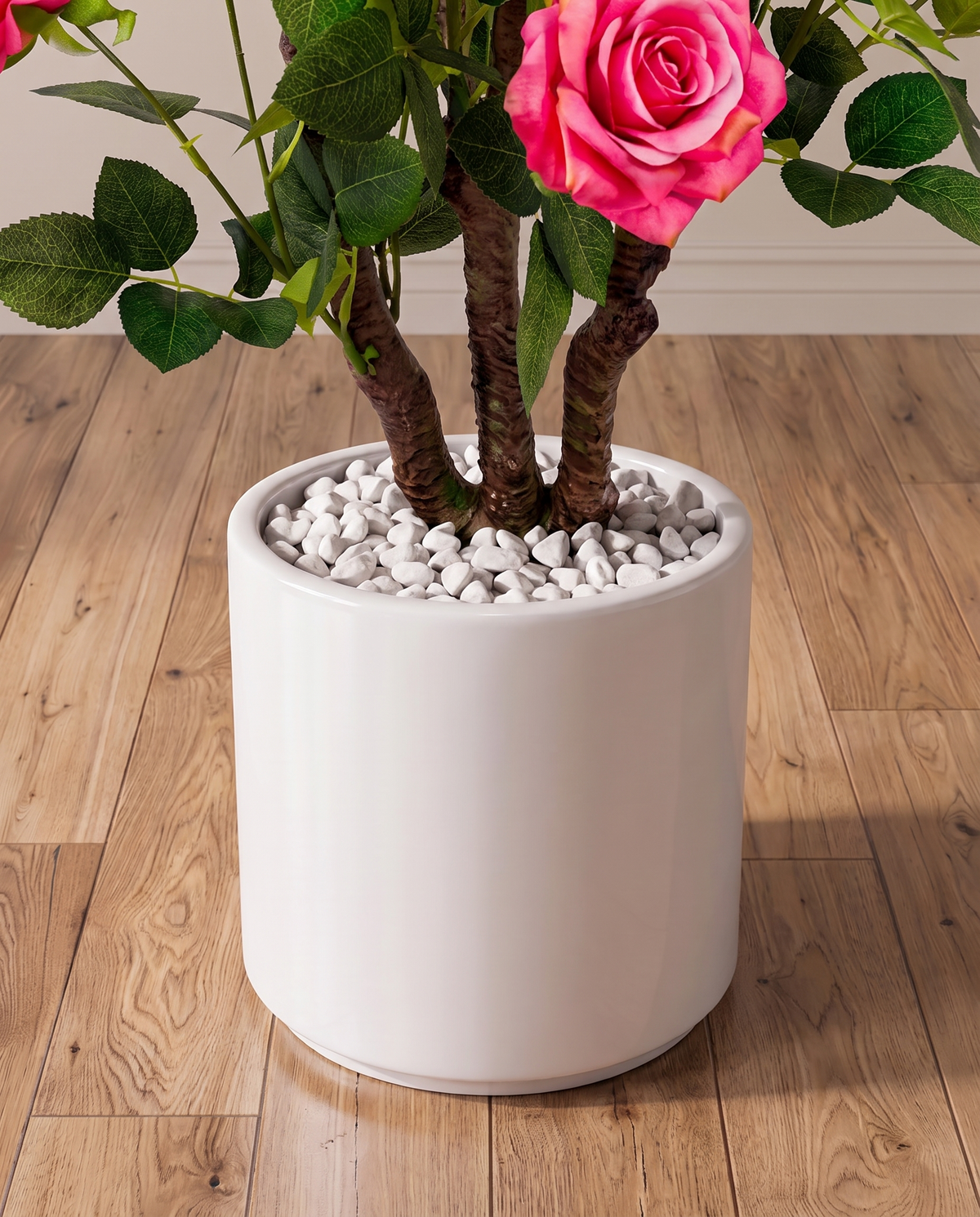 Pink Rose Flower Faux Plant