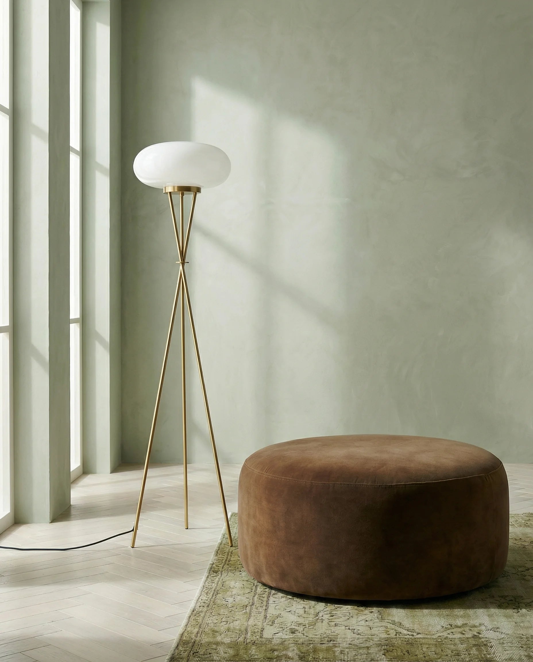 Sephora Minimalist Brass Tripod Floor Lamp