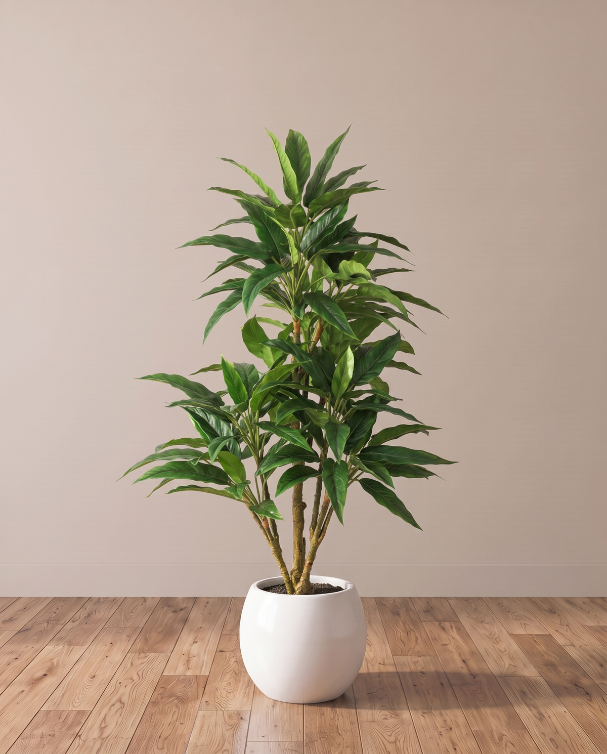 Artificial Rohdea Tree Green – full view in a neutral interior