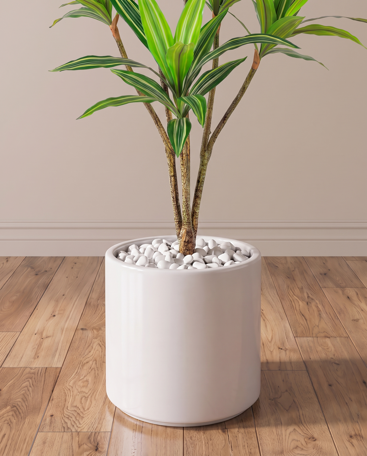 Faux Single Stem Variegated Yucca Plant