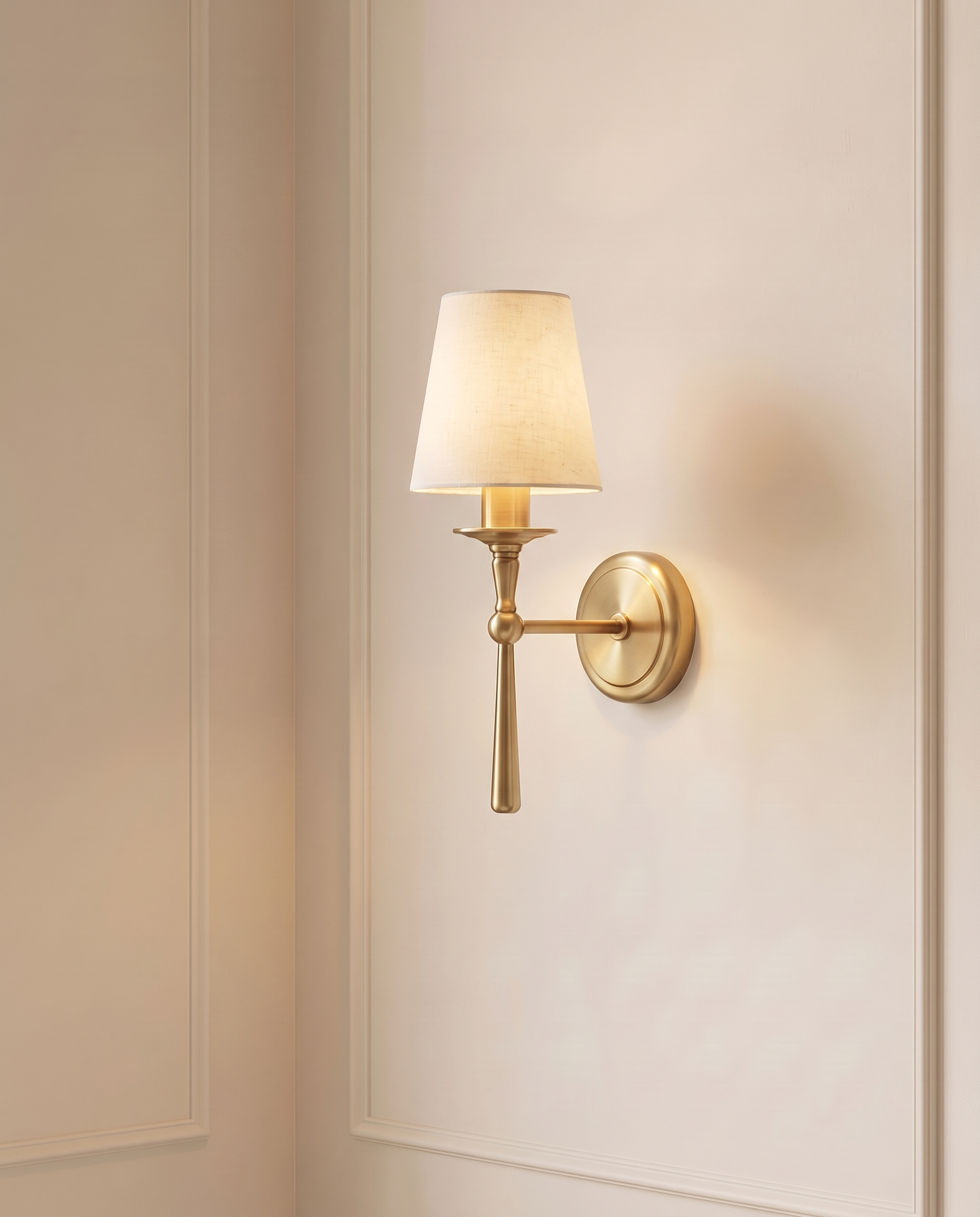 Luna Gold White Wall Light, detail view — The Home Peck