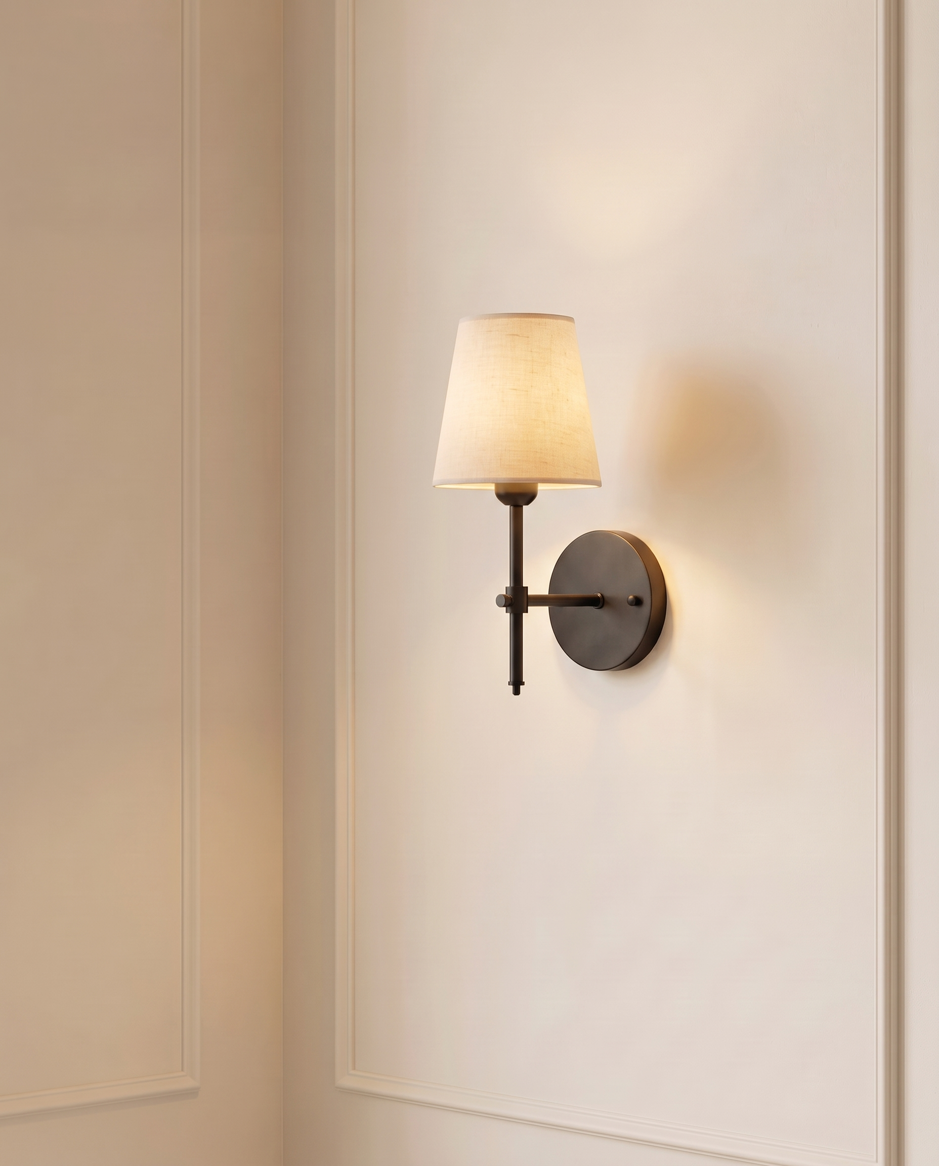 Luna Black White Wall Light, detail view — The Home Peck