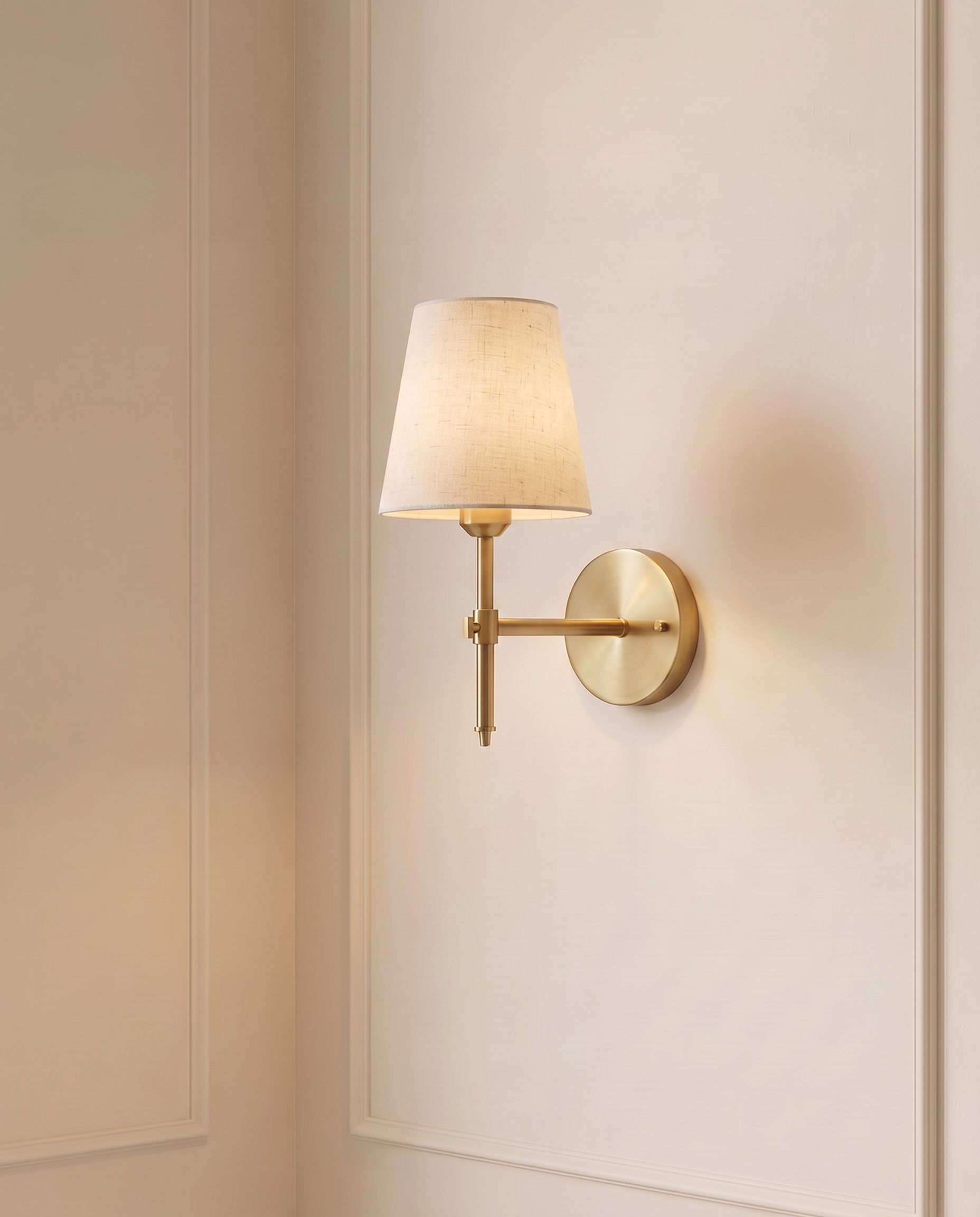 Radiant Gold White Wall Light, detail view — The Home Peck