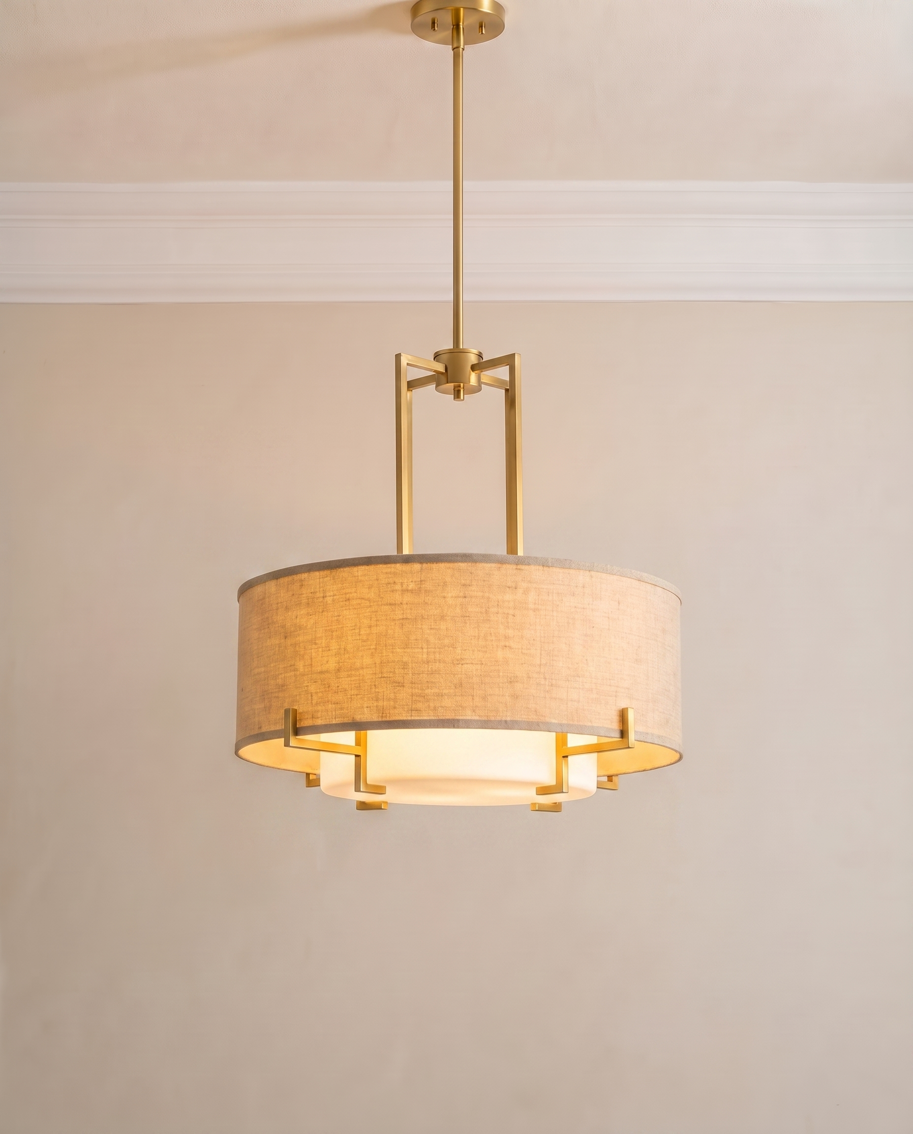 Harmony Gold Beige Ceiling Light, detail view — The Home Peck