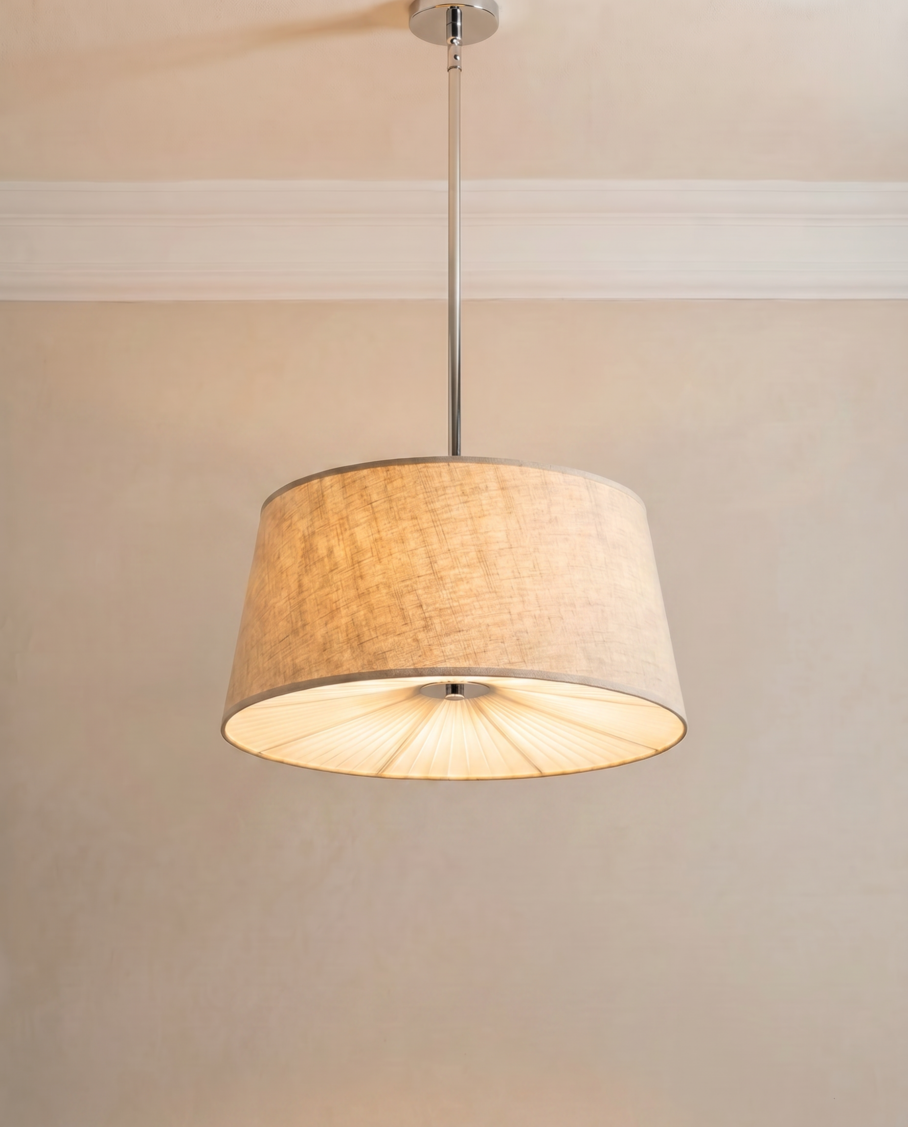 Sterling Silver Beige Pendant Light, detail view — The Home Peck