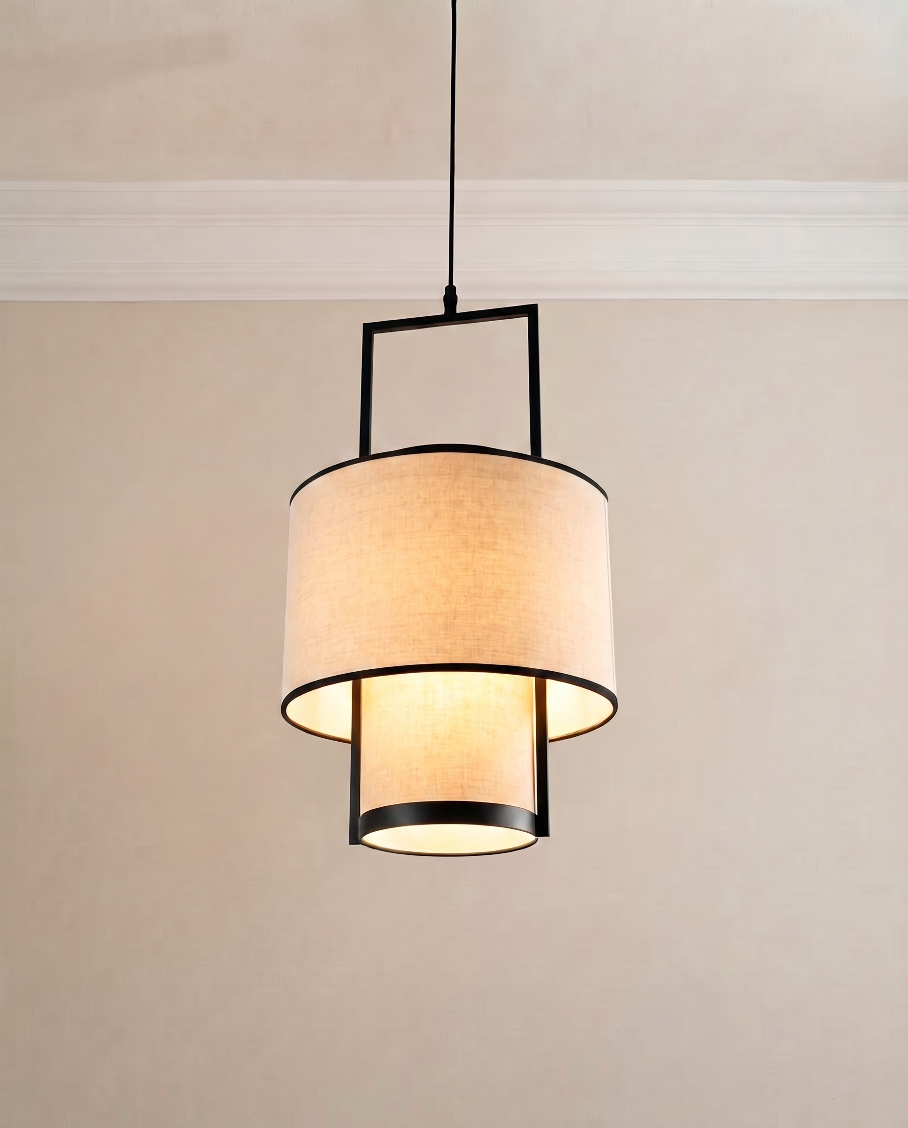 Noir Black Beige Pendant Light, detail view — The Home Peck