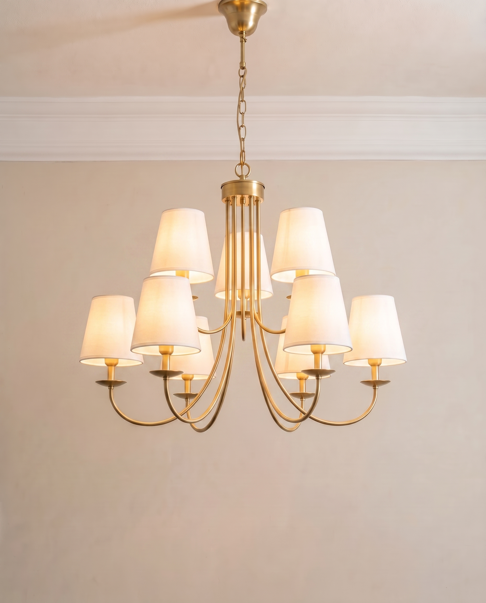 Selene Gold Beige Chandelier, detail view — The Home Peck