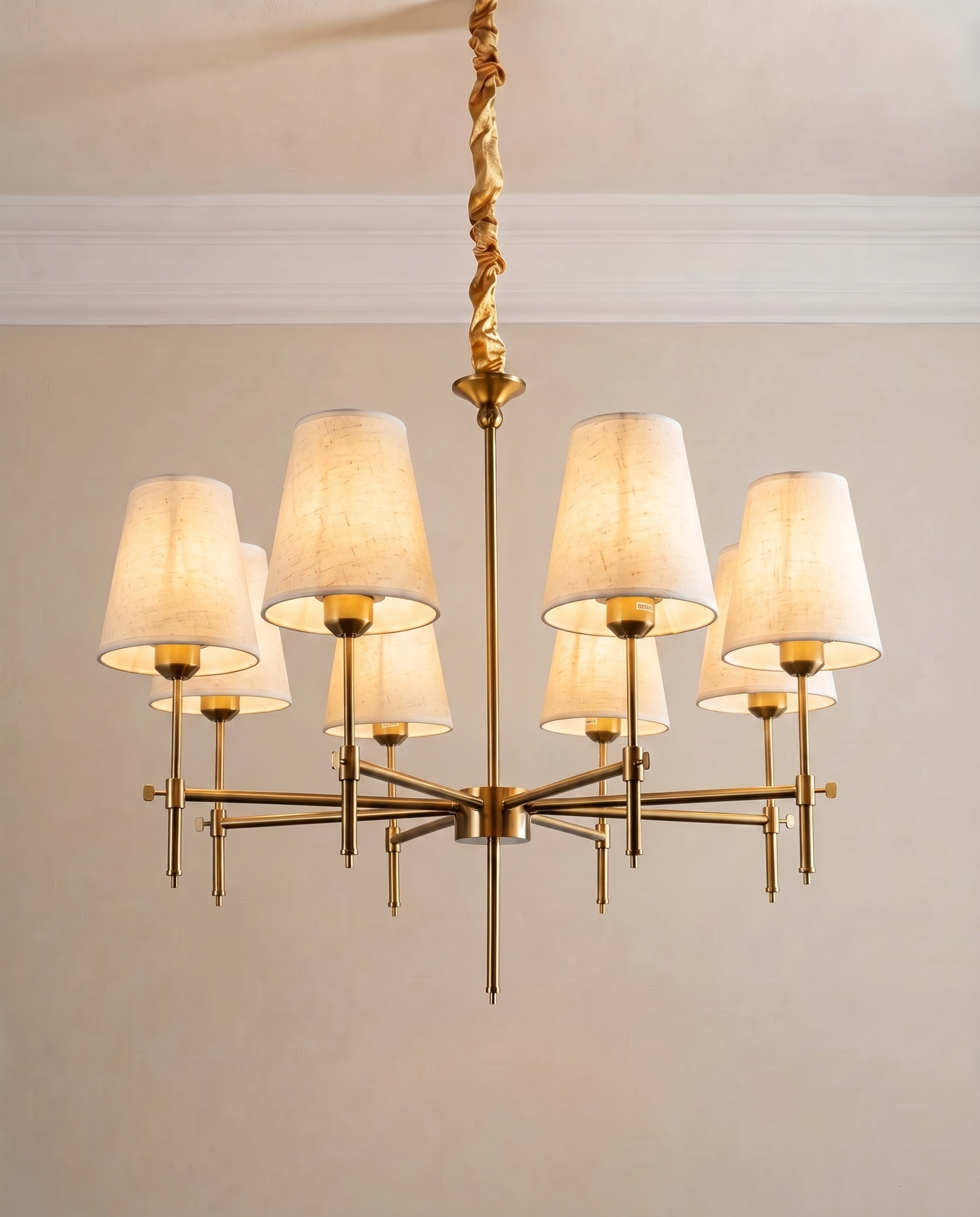 Heritage Black & Gold Beige Chandelier, close-up — The Home Peck