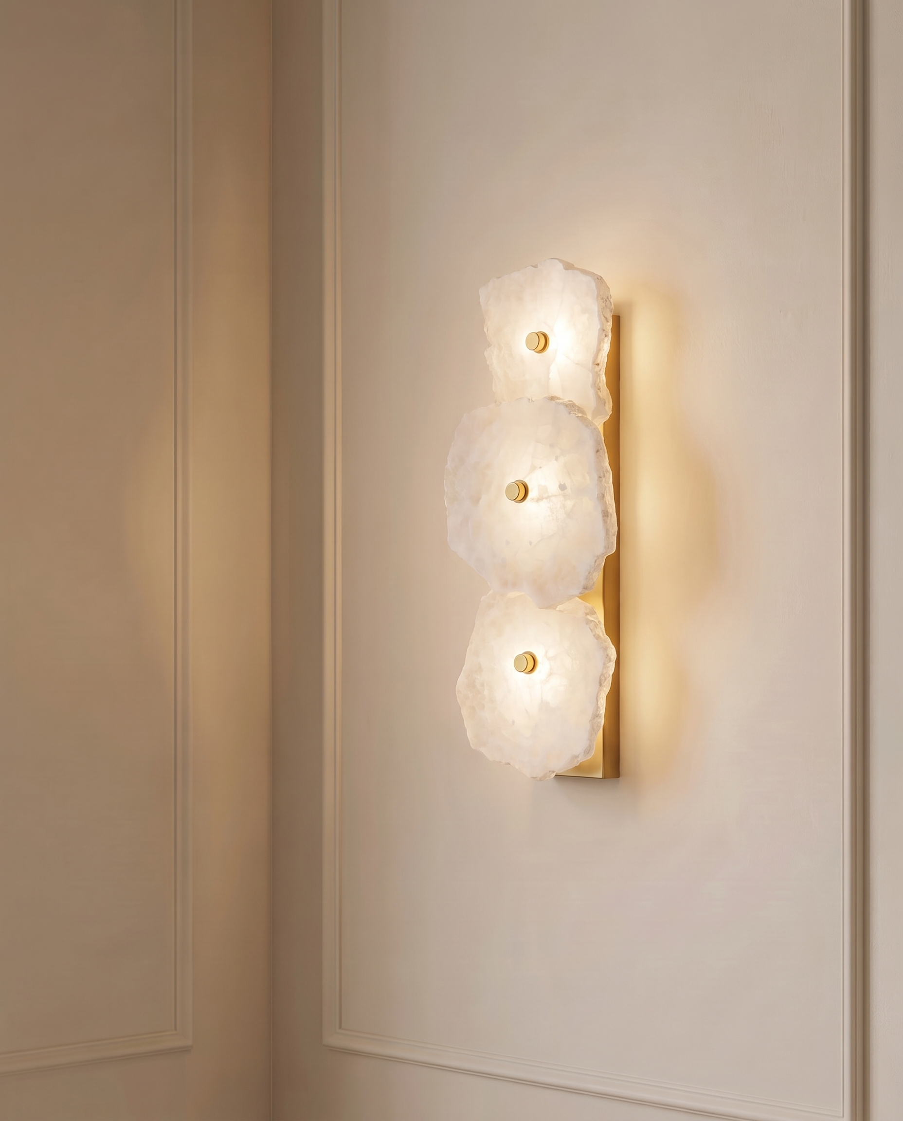 Alba Stone Irregular Wall Light, detail view — The Home Peck