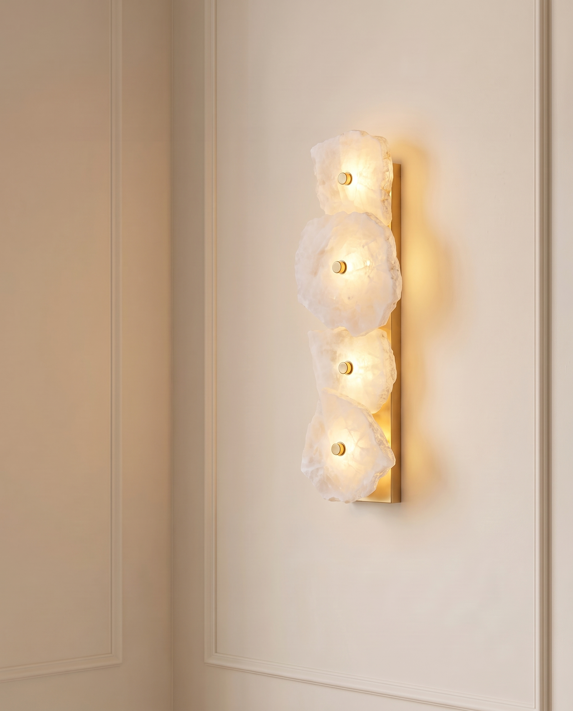 Alba Stone Irregular Wall Light, close-up — The Home Peck