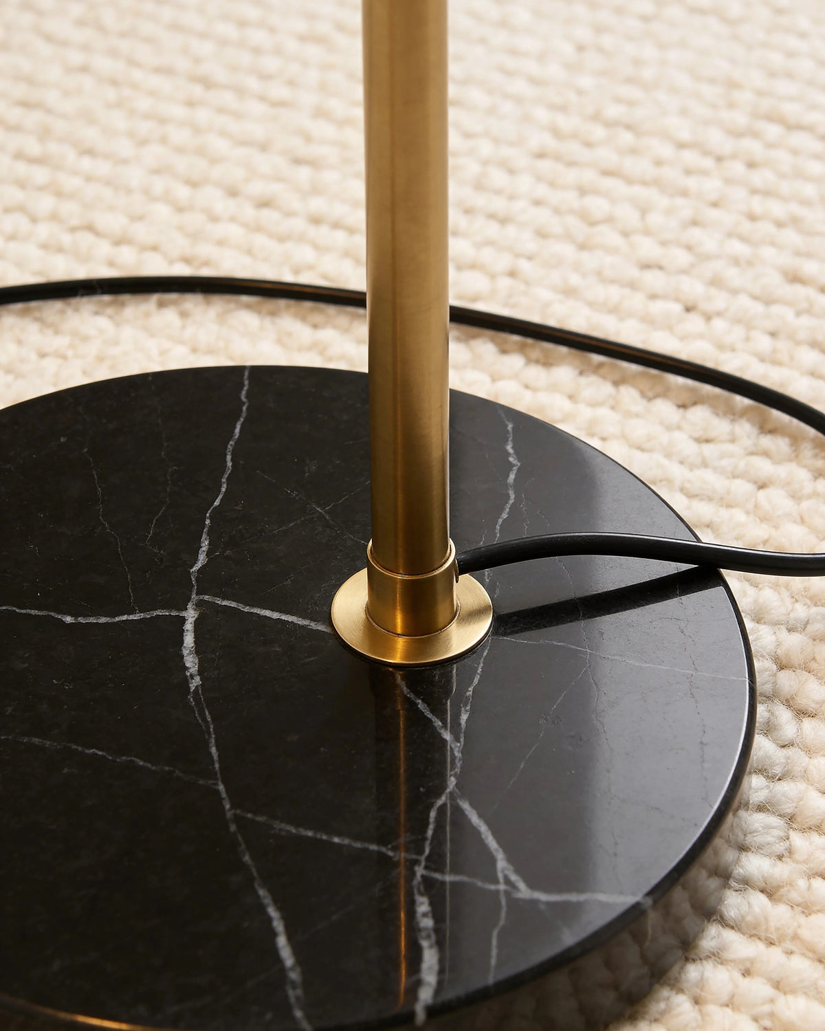 Abrik gold arched floor lamp, close-up detail