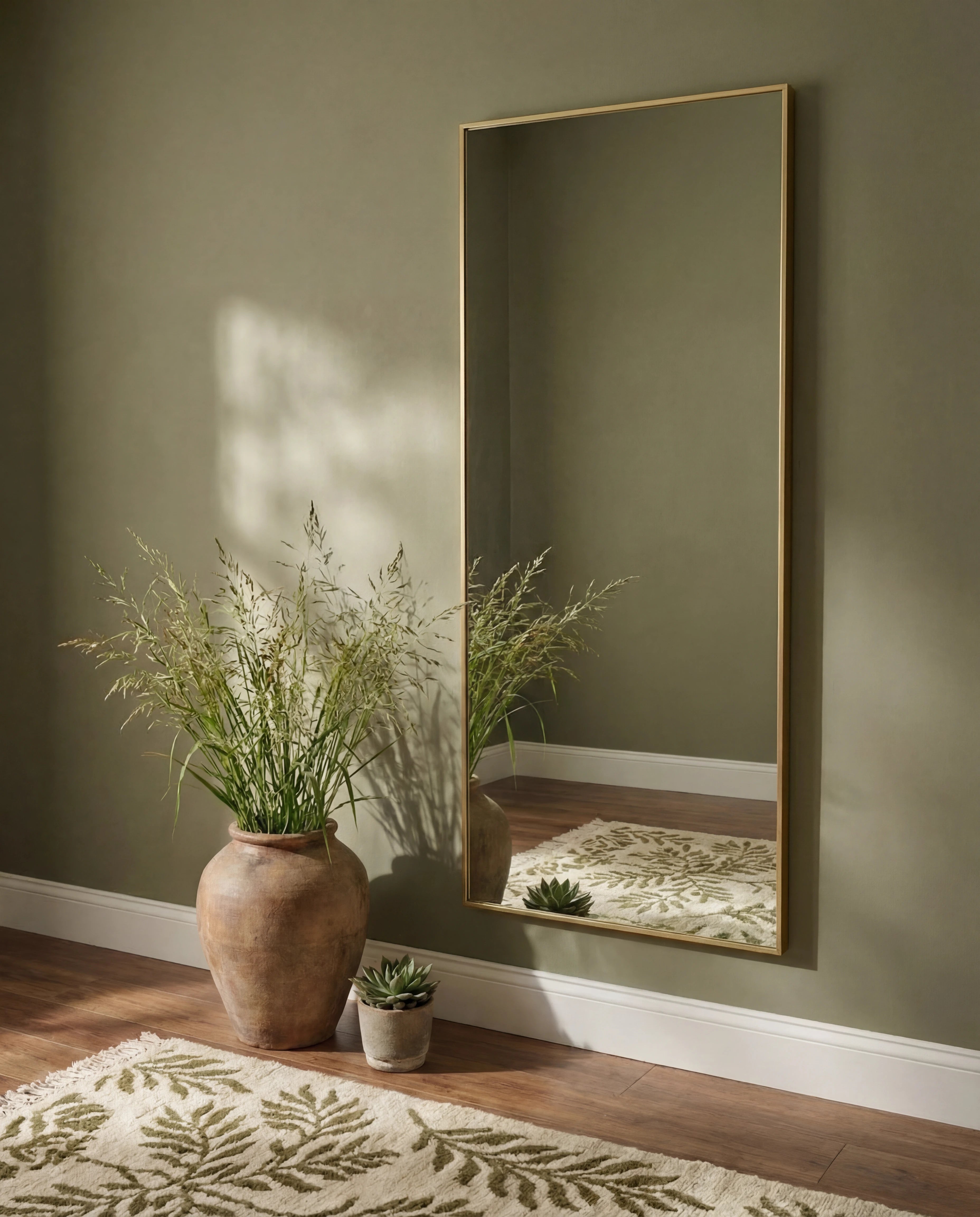 Amaya PVC Golden Framed Rectangular Mirror