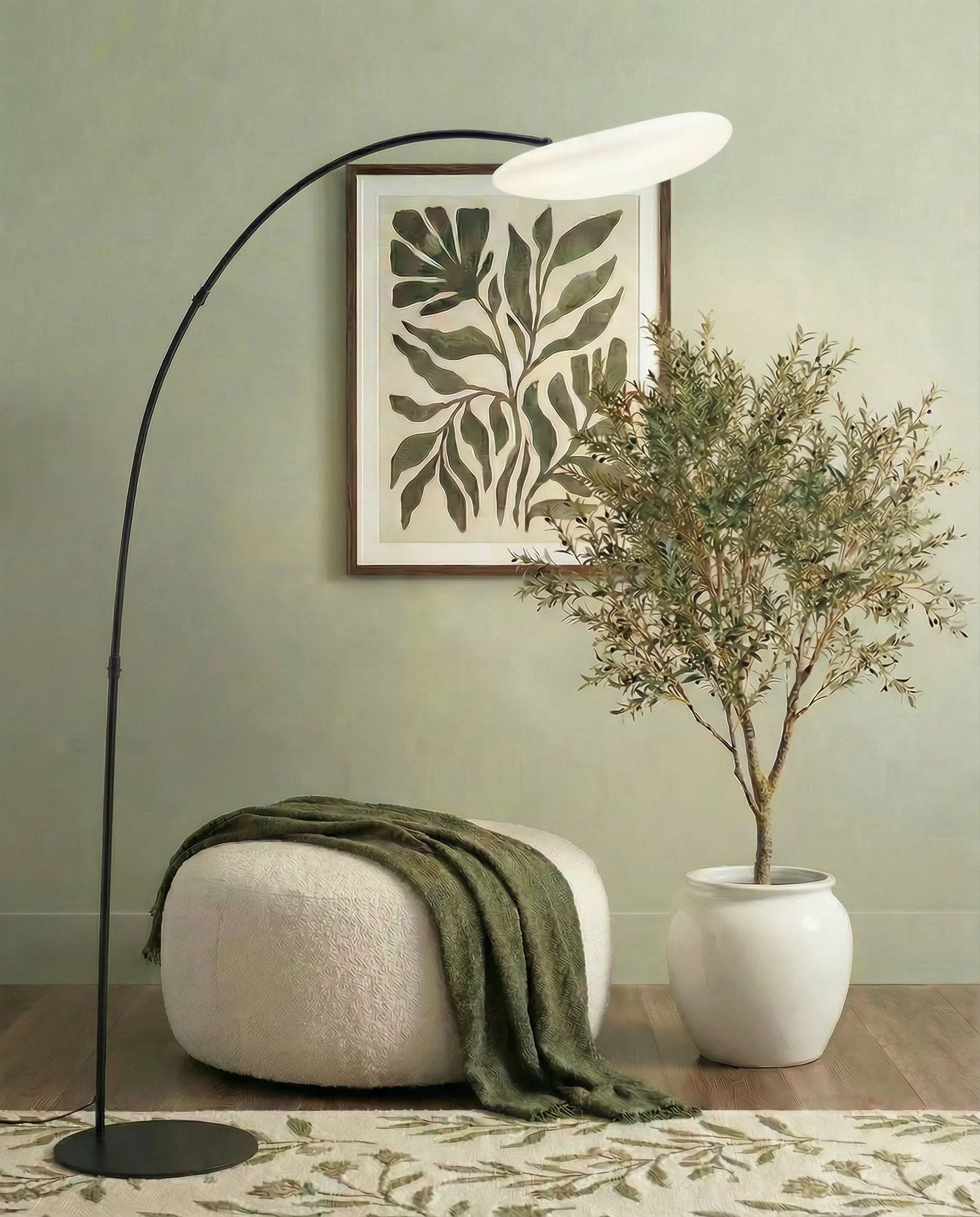 Arco Black & White Fishing Rod Floor Lamp