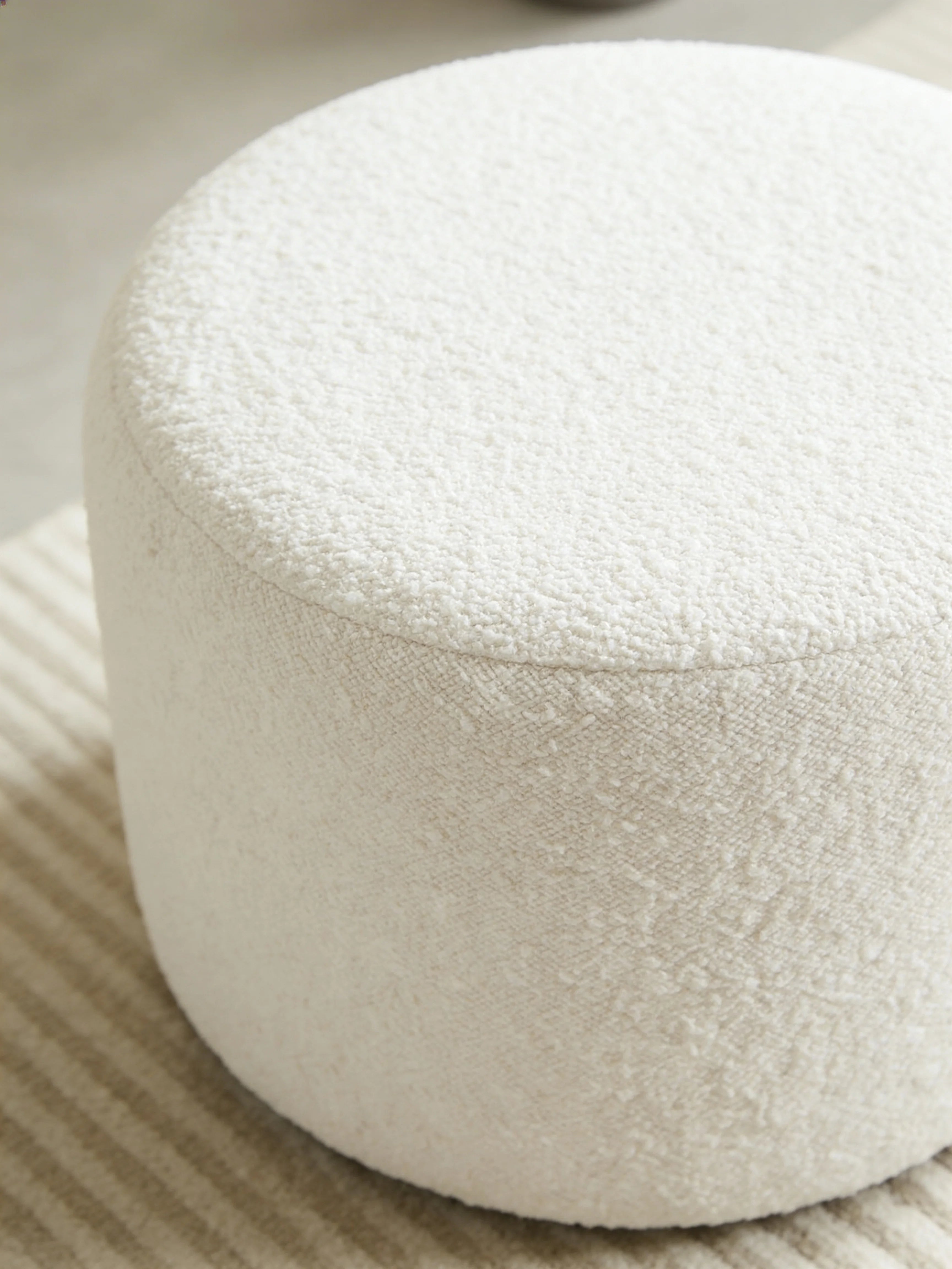 Aria Soft Round Modern Pouf