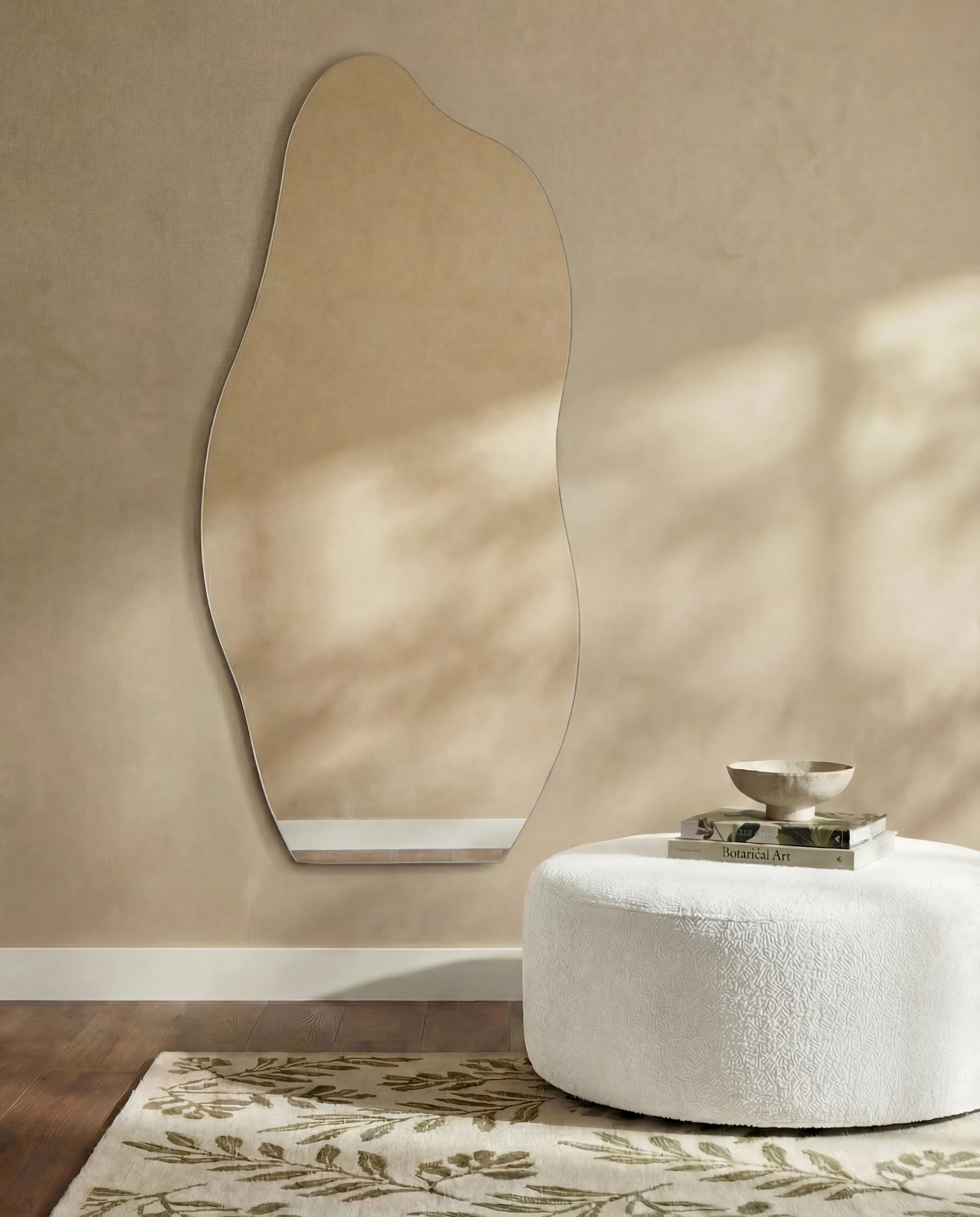 Ariana Large Wavy Frameless Mirror