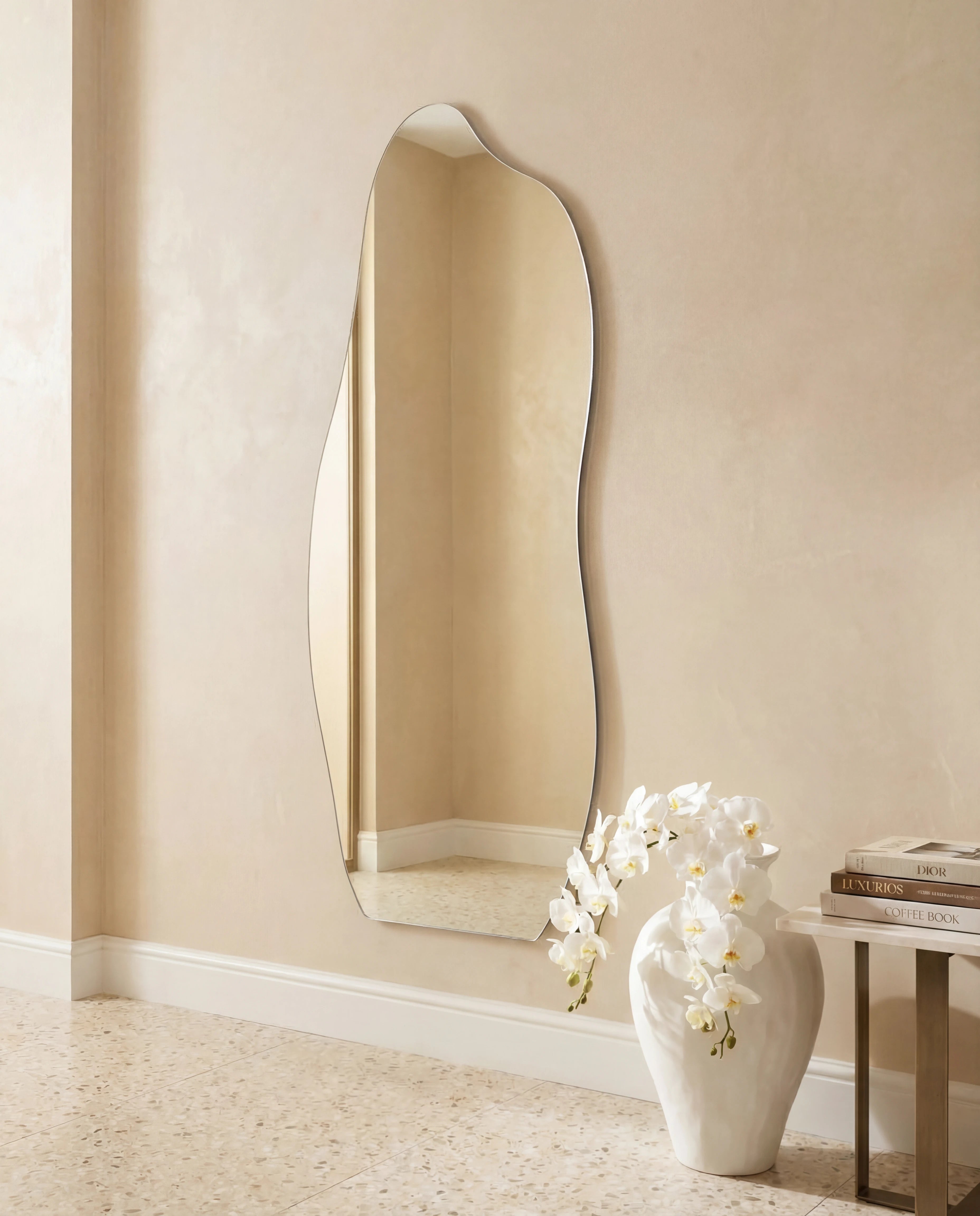Ariana Large Wavy Frameless Mirror