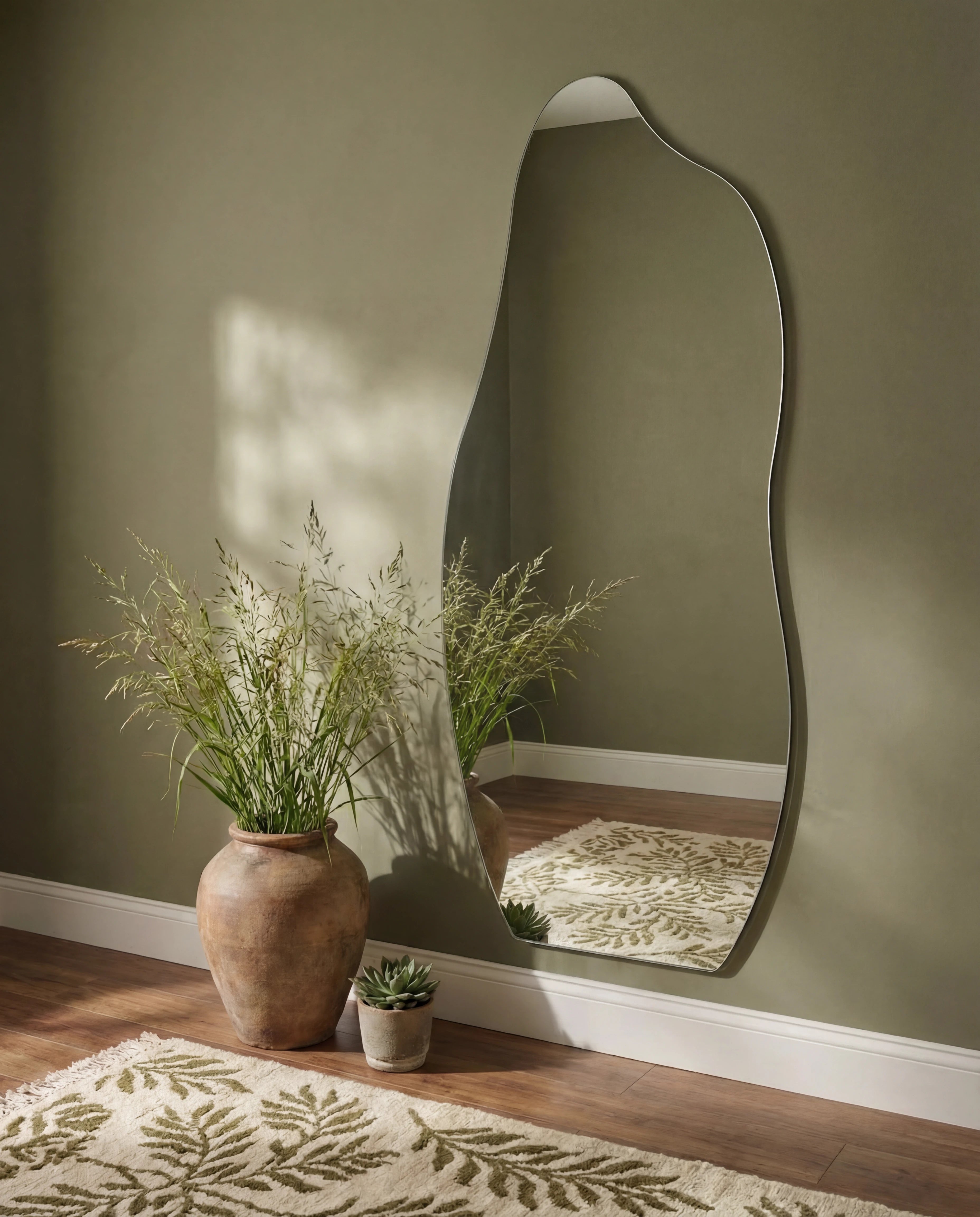 Ariana Large Wavy Frameless Mirror