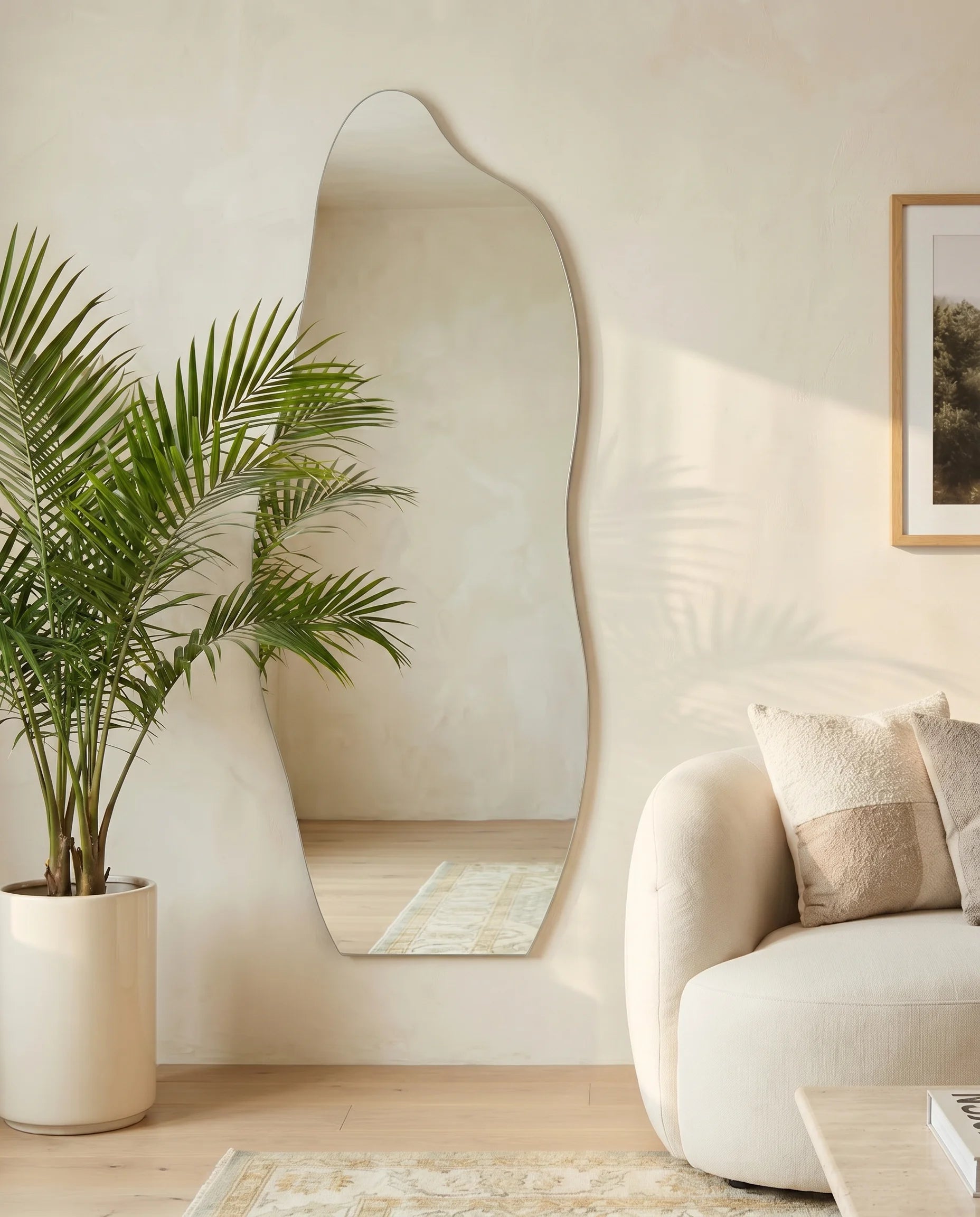 Ariana Large Wavy Frameless Mirror
