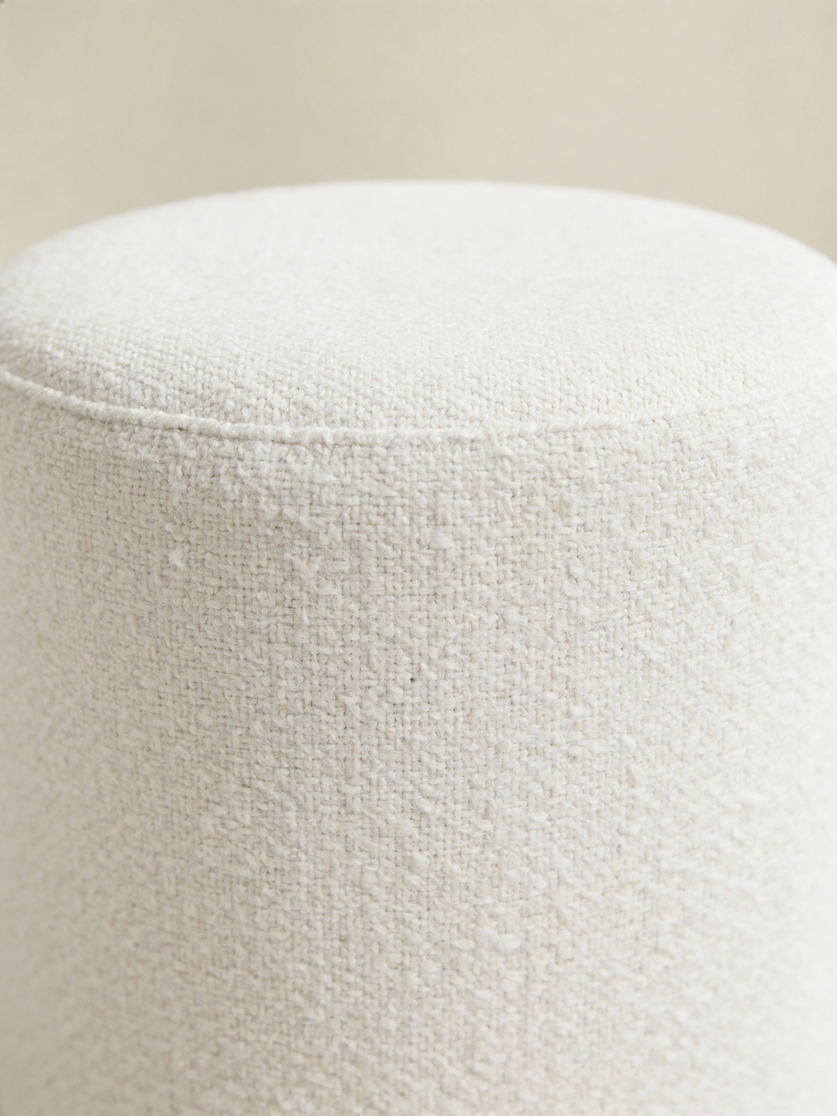 Arlo Round White Boho Pouf