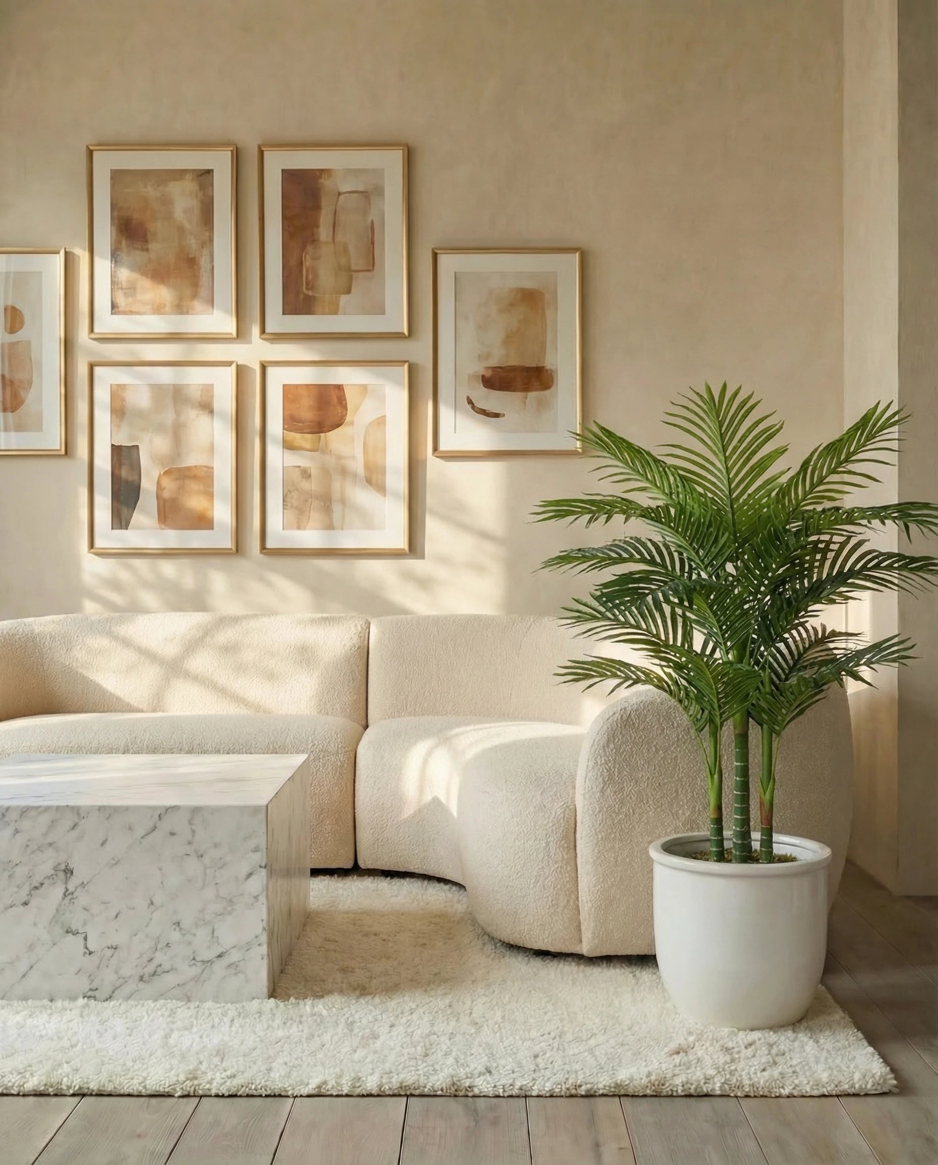 Artificial kentia palm tree, full view