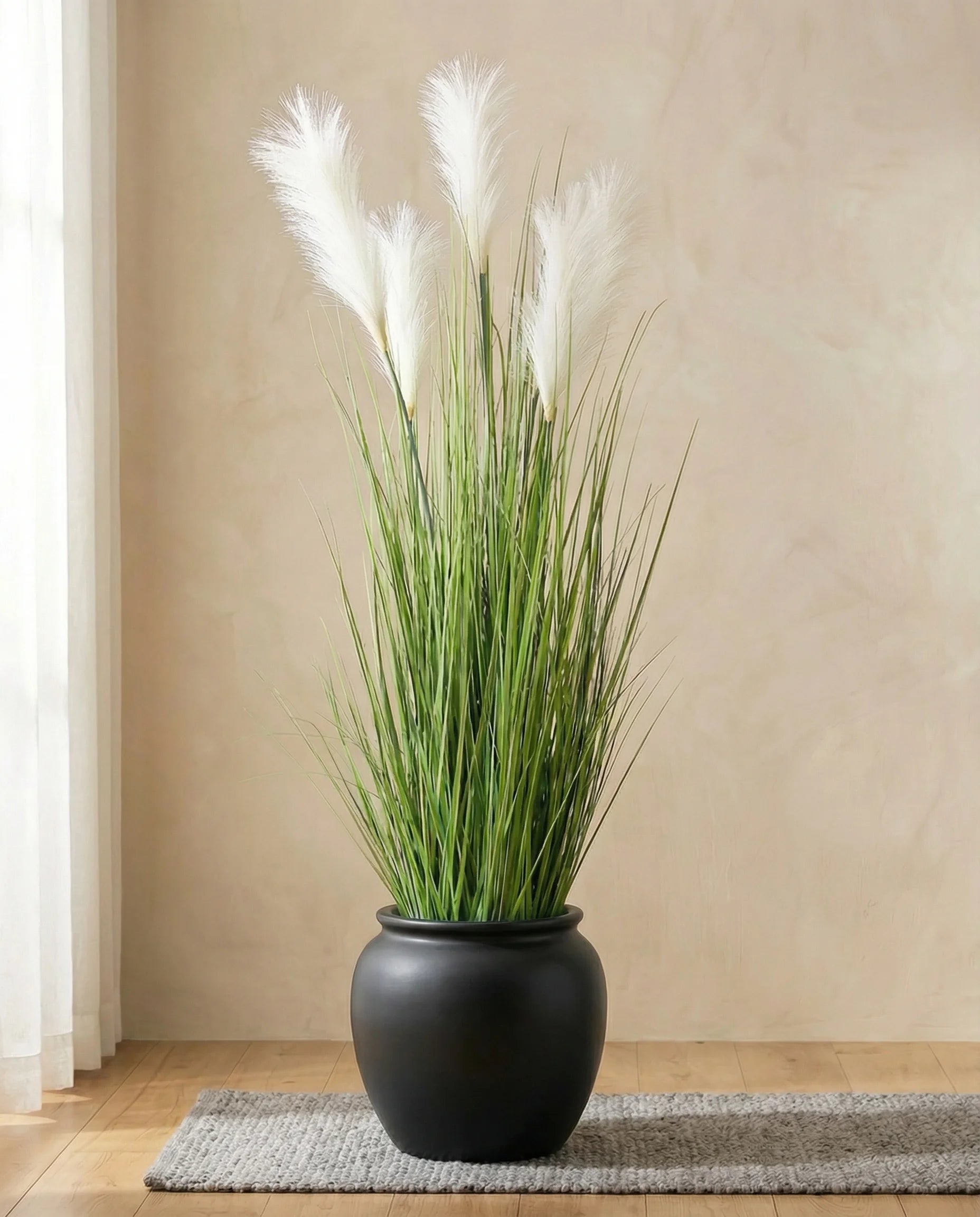 White artificial pampas grass