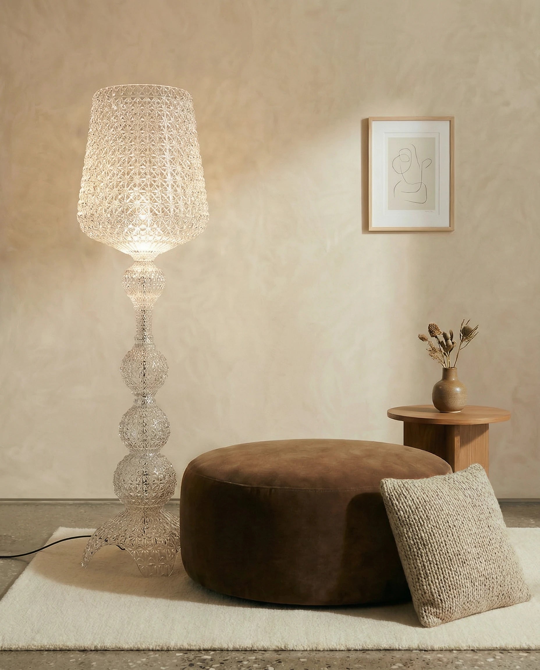 Bella Wine Glass Shaped Crystal Floor Lamp