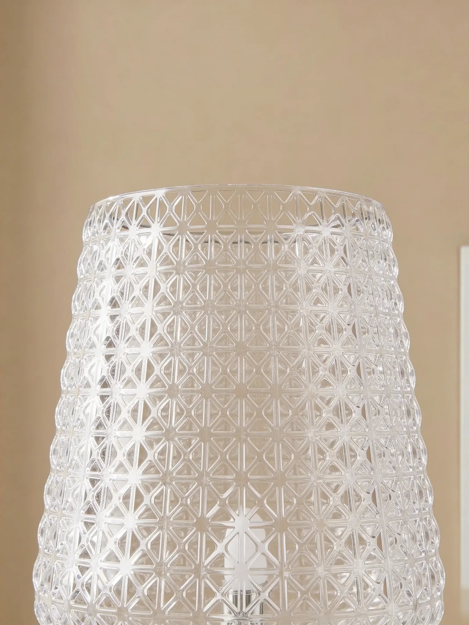 Wine-glass crystal floor lamp, full view