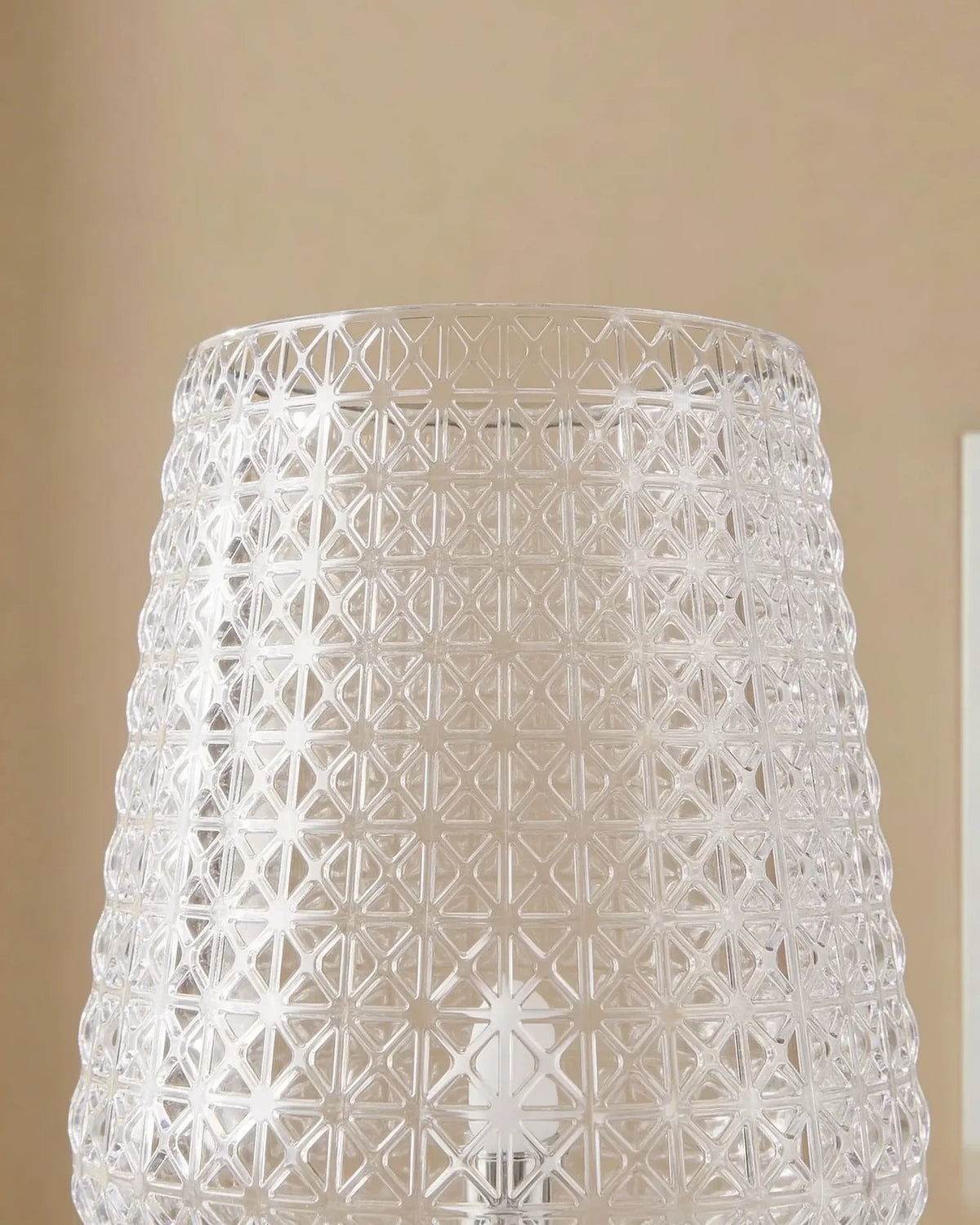 Wine-glass crystal floor lamp, full view