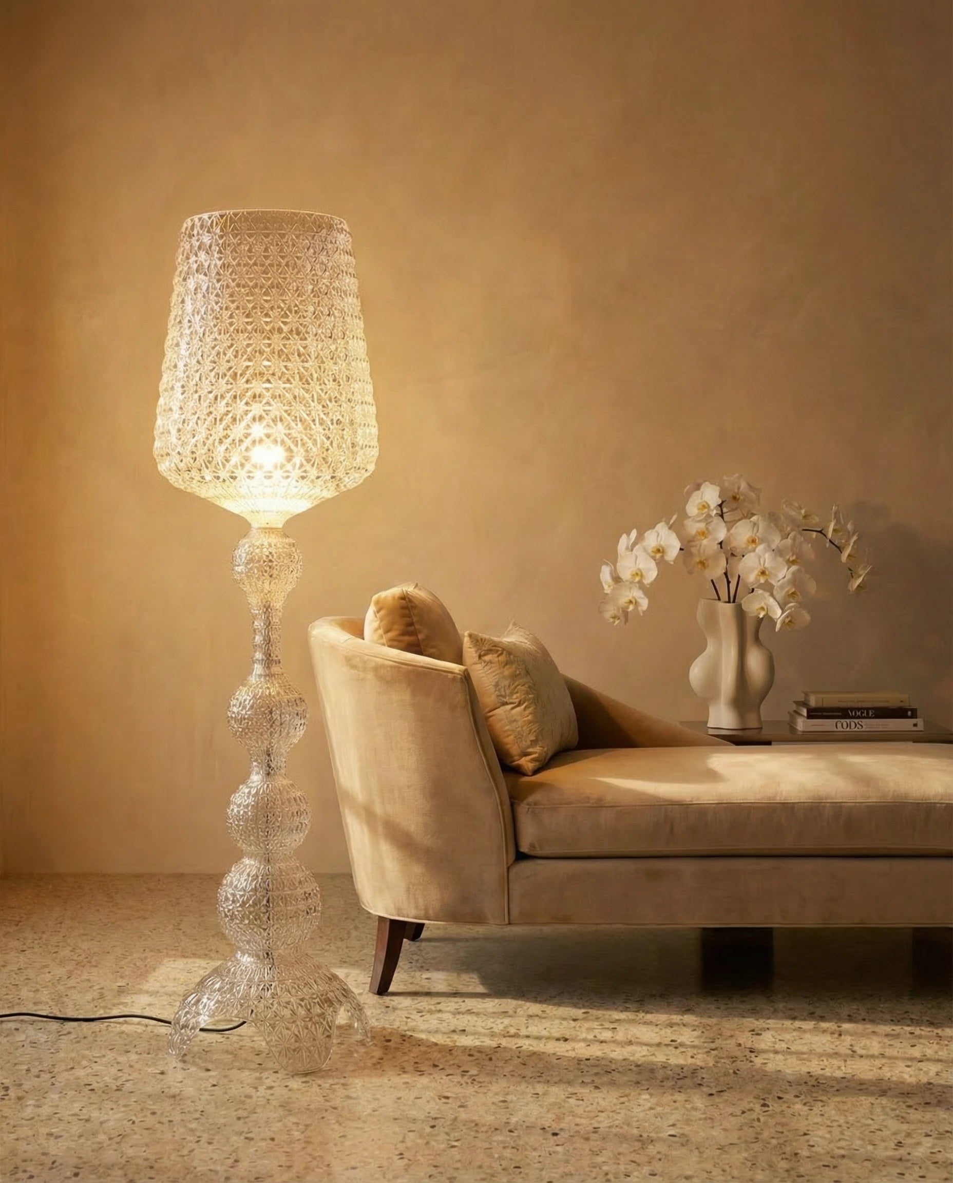 Bella Wine Glass Shaped Crystal Floor Lamp